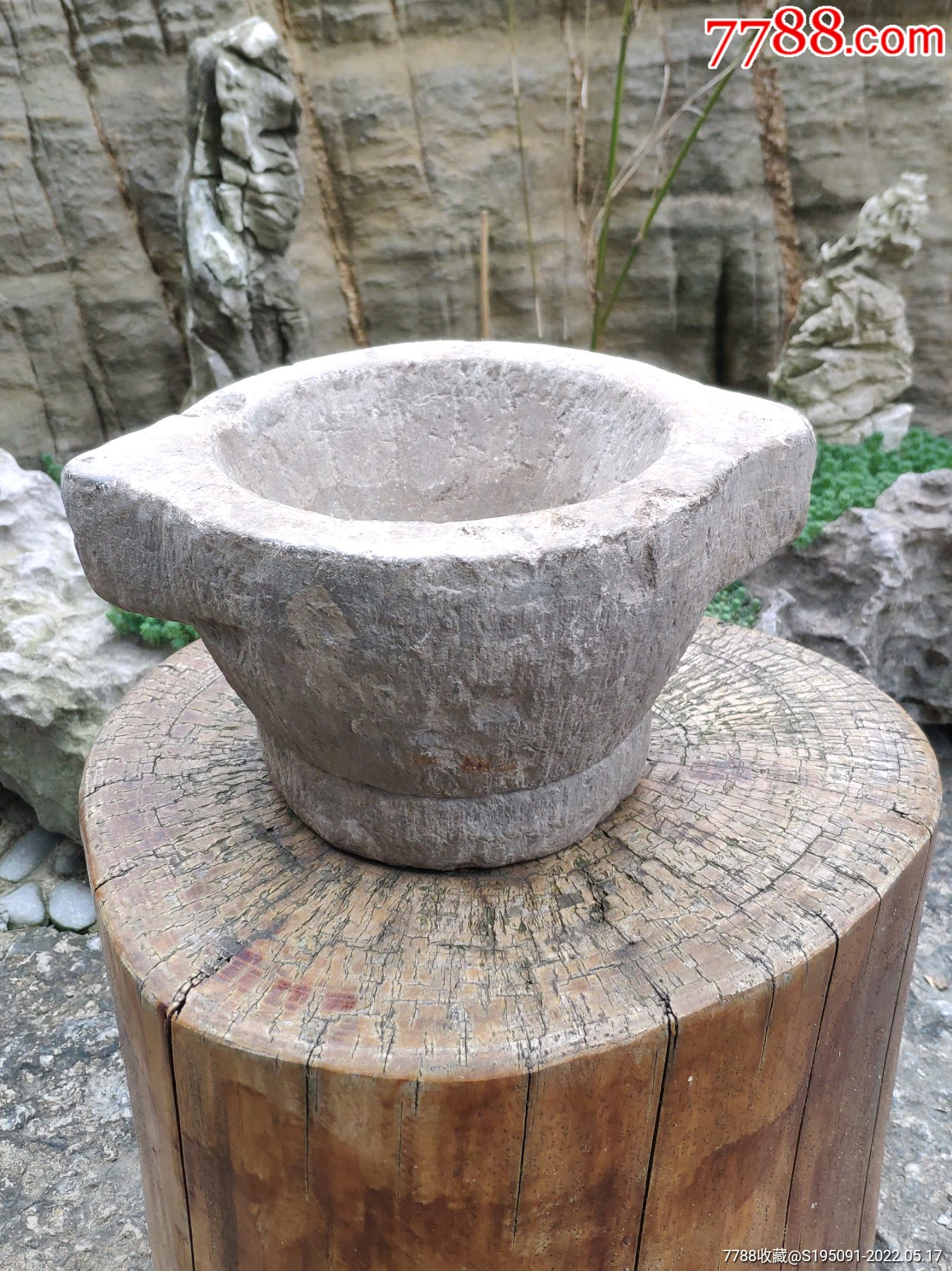 民国青石双耳老石臼花盆菖蒲盆_价格220元_第1张_7788商城__七七八八