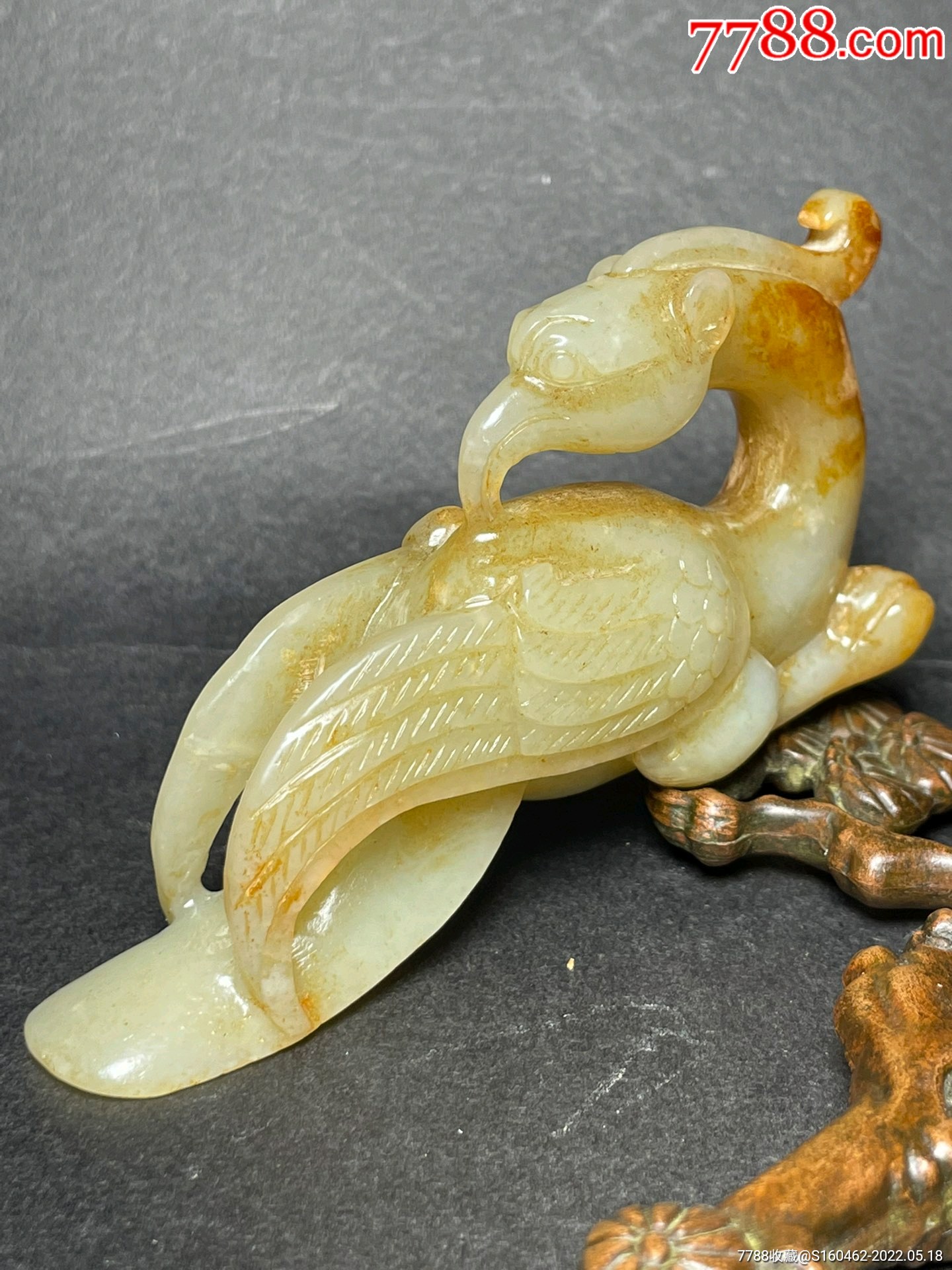 和田玉雕凤飞九天吉祥富贵玉件_价格1998元_第1张