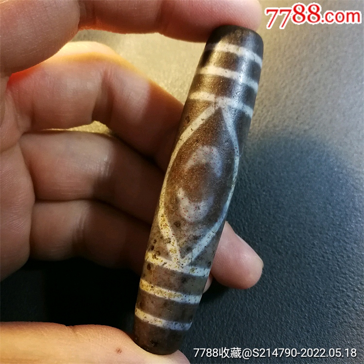 朱砂爆满二眼凤眼象雄玛瑙大天珠宝贝尺寸长745宽161毫米左右大