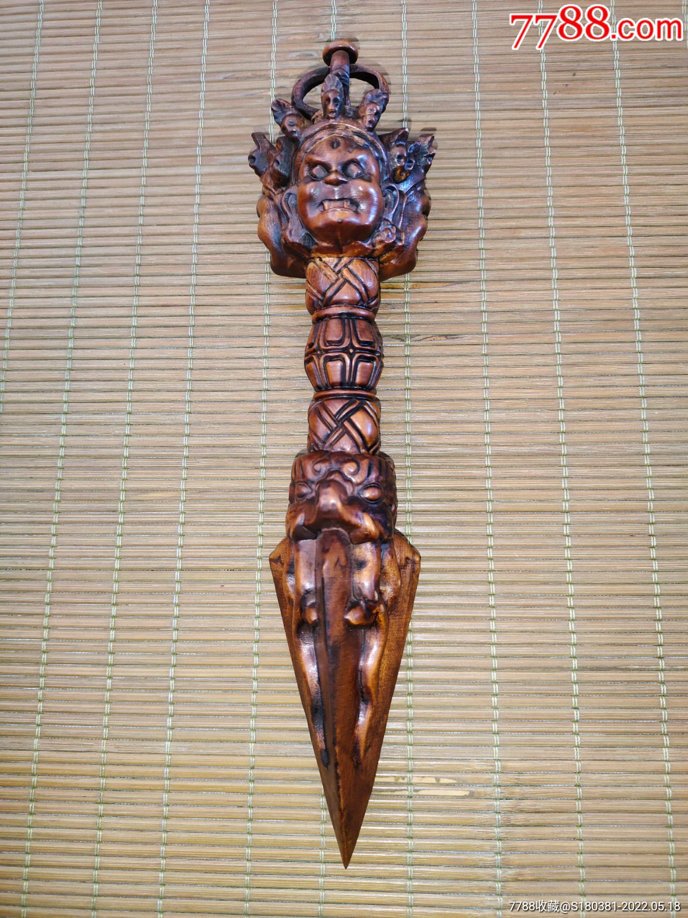 老料小叶黄杨木雕金刚杵降魔杵佛教断除各种烦恼实木摆件雕件手把件