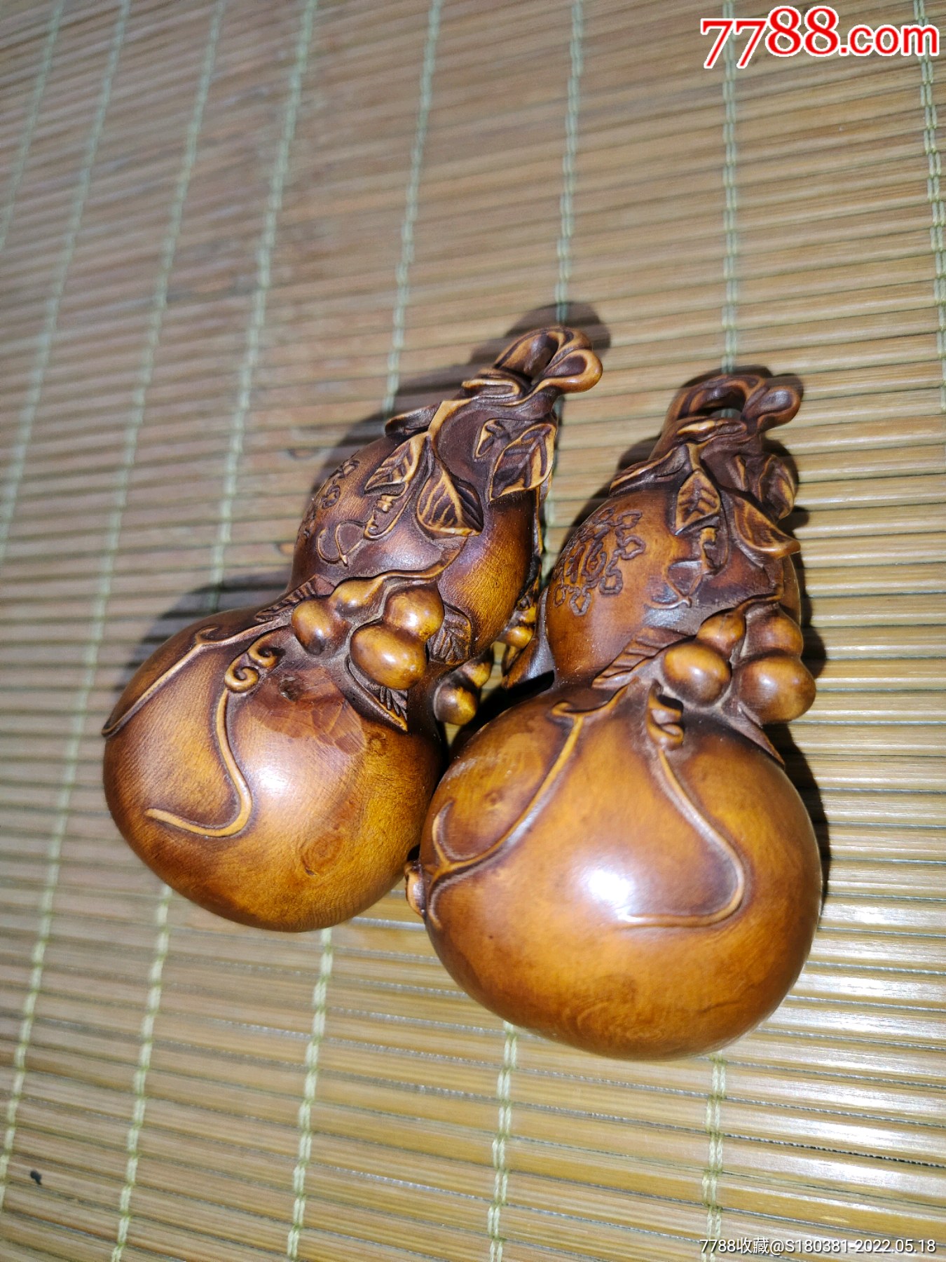 老料小叶黄杨木雕福禄貔貅发财葫芦实木摆件雕件手把件