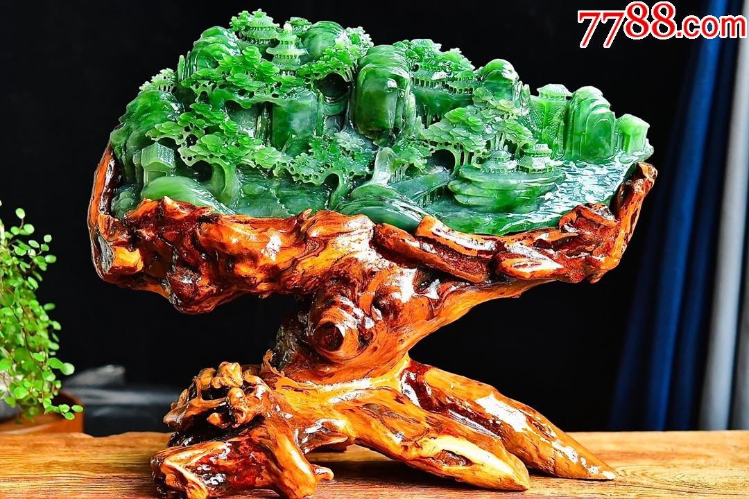 《富贵山居·摆件》和田玉碧玉摆件aa91s59f_价格17700元_第1张_7788