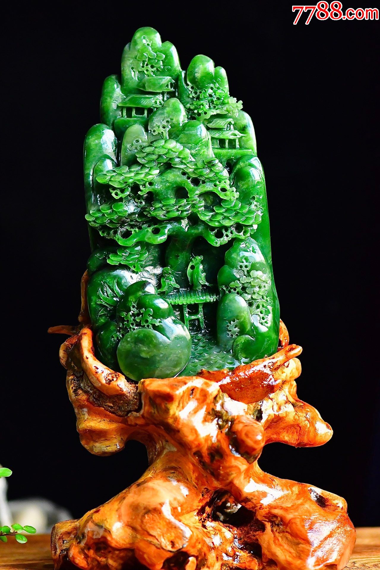 《富贵山居·摆件》和田玉碧玉摆件aa91s39f_价格11700元_第1张_7788