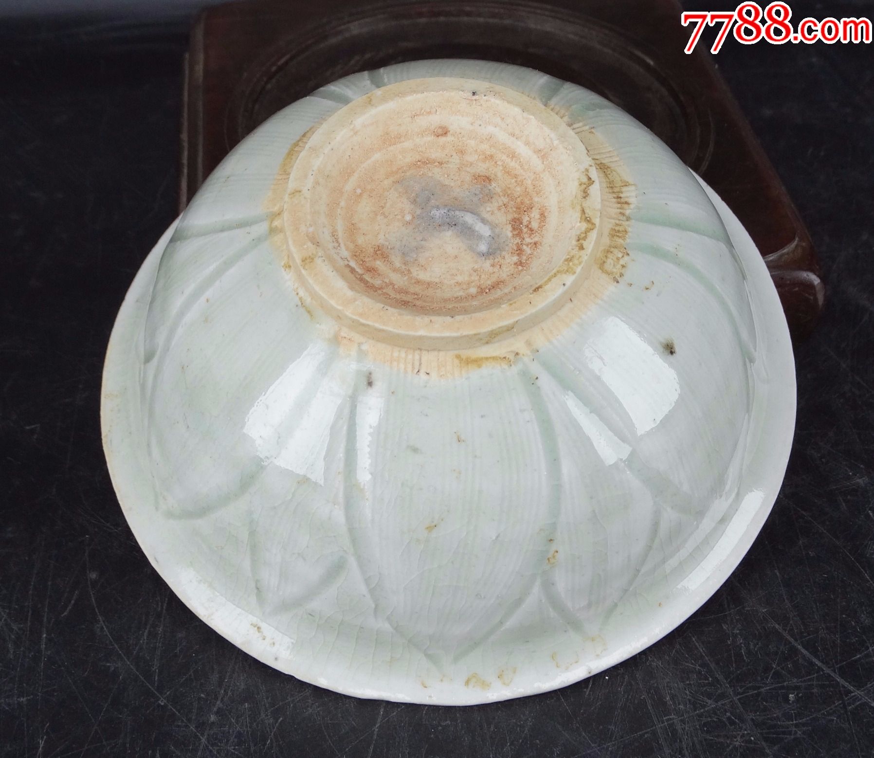 1342老窑瓷器影青釉刻花莲瓣纹小碗