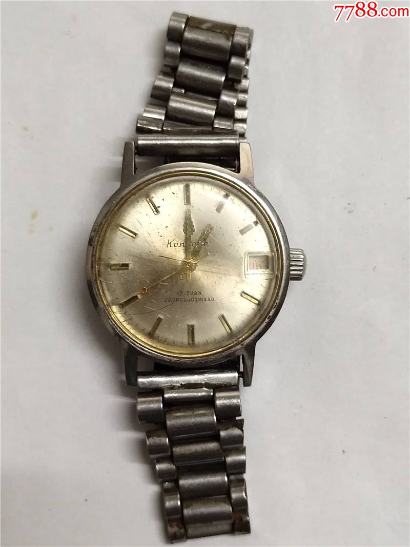 中型孔雀单日历机械表