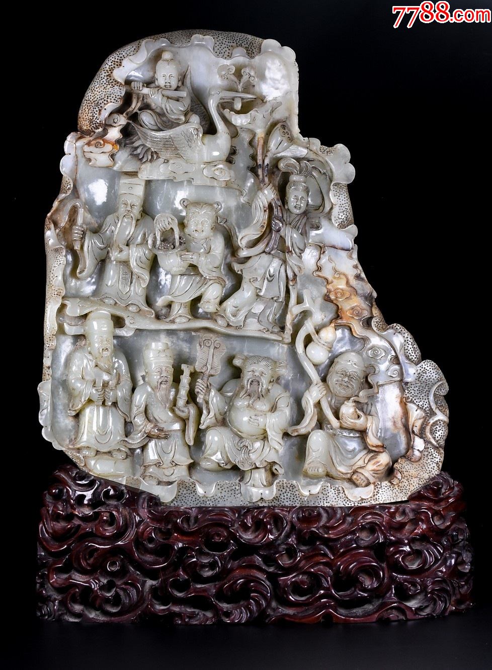 精品和田玉八仙过海摆件aa91s300f