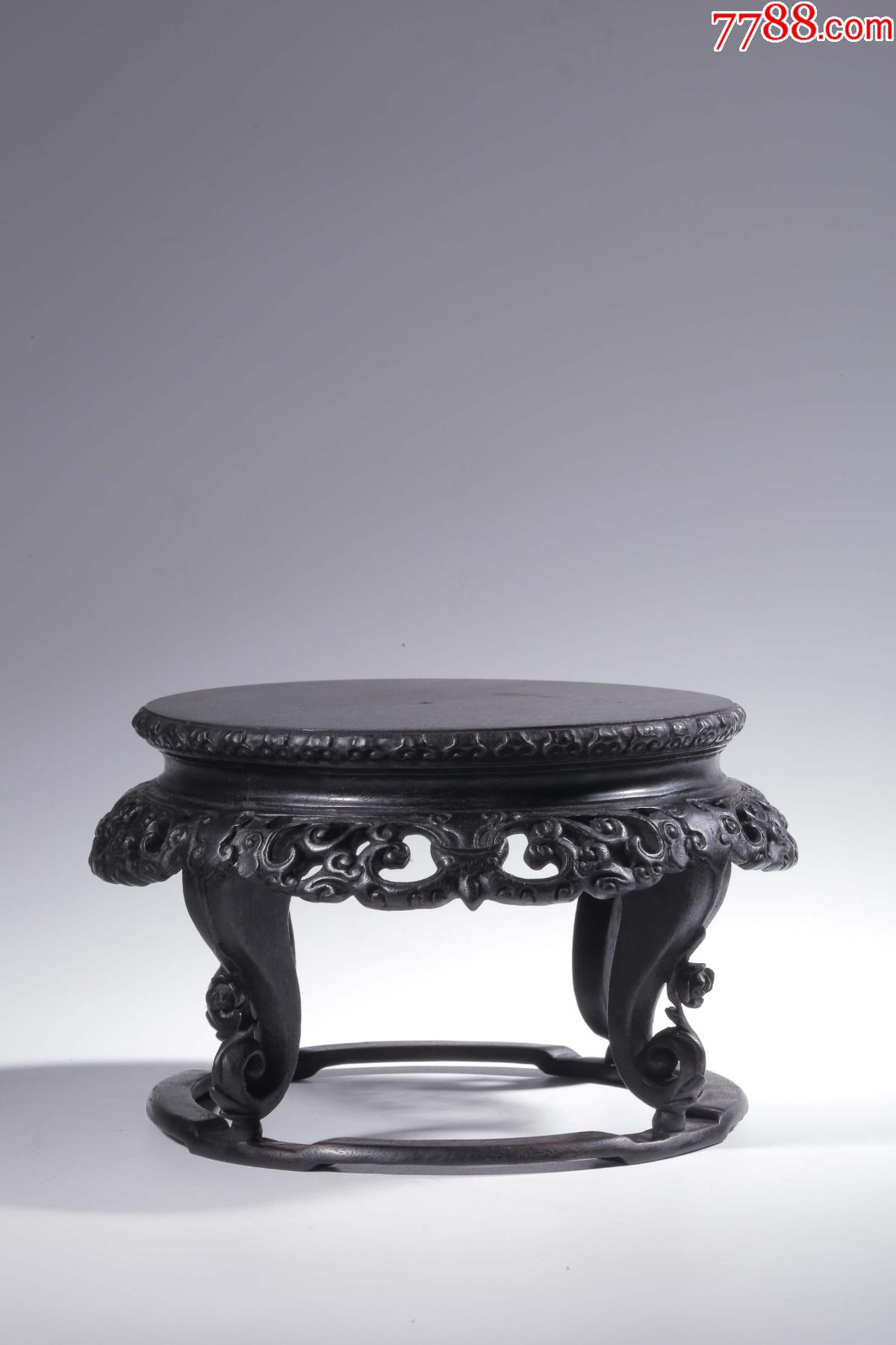 小叶紫檀缠枝花卉纹文房底座