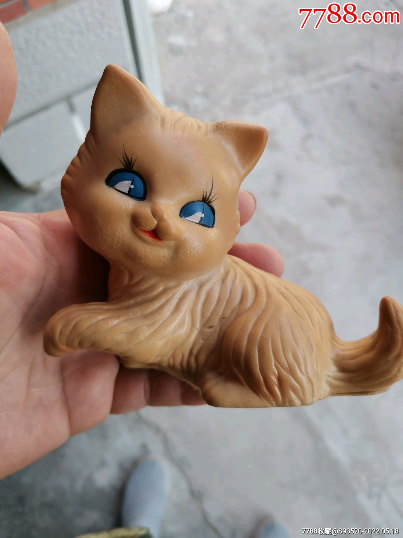 六七十年代胶皮玩具小猫品相好