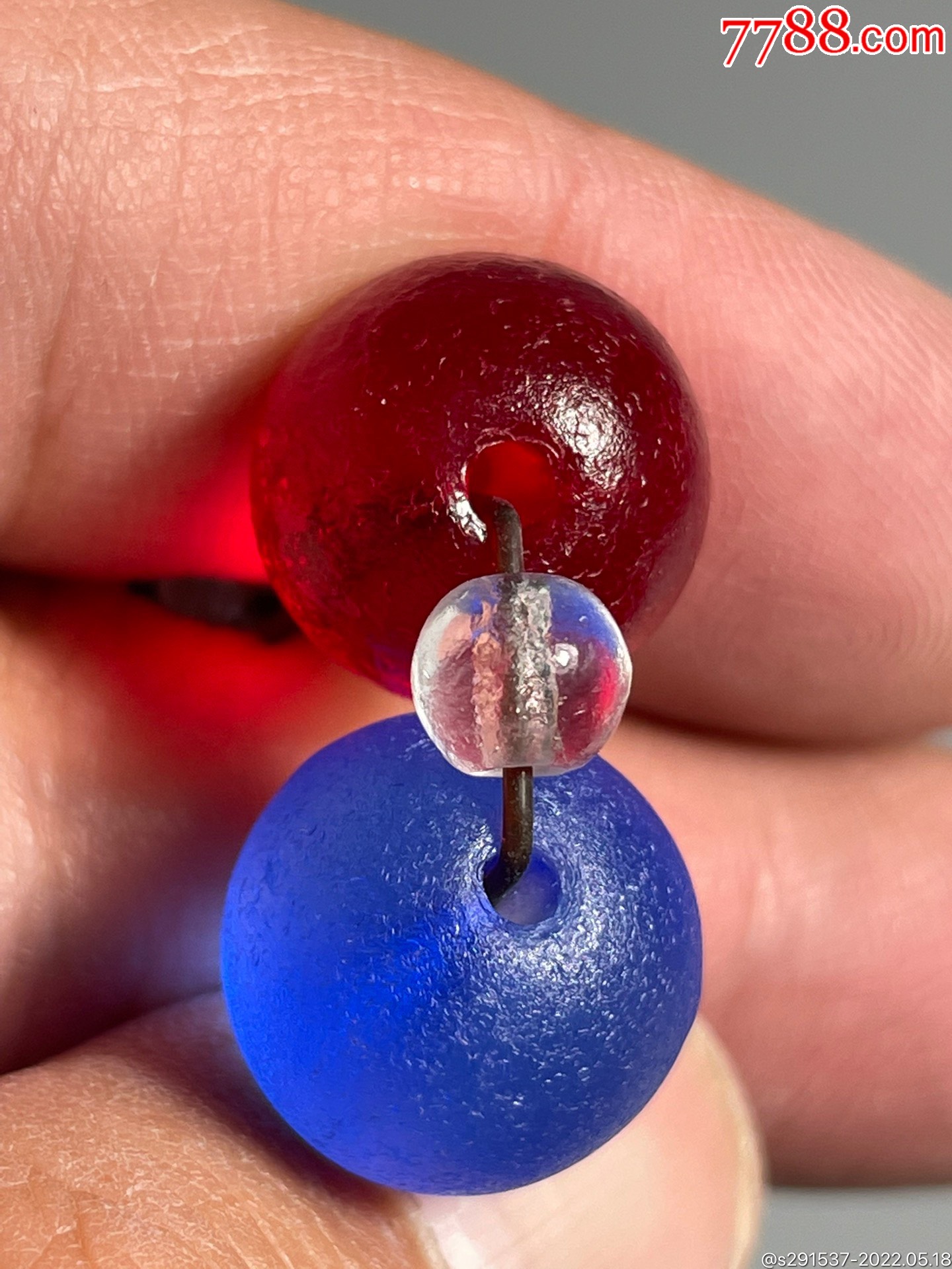 清代官造拒马河琉璃珠手串