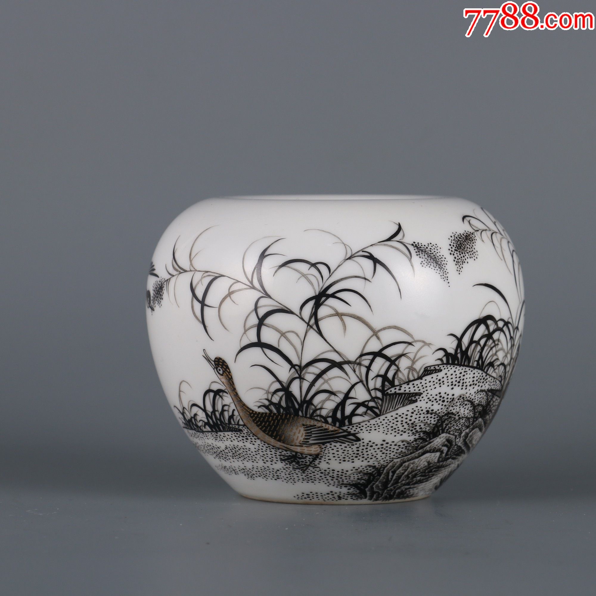 墨彩描金飞鸣宿食纹苹果尊wa21s10f