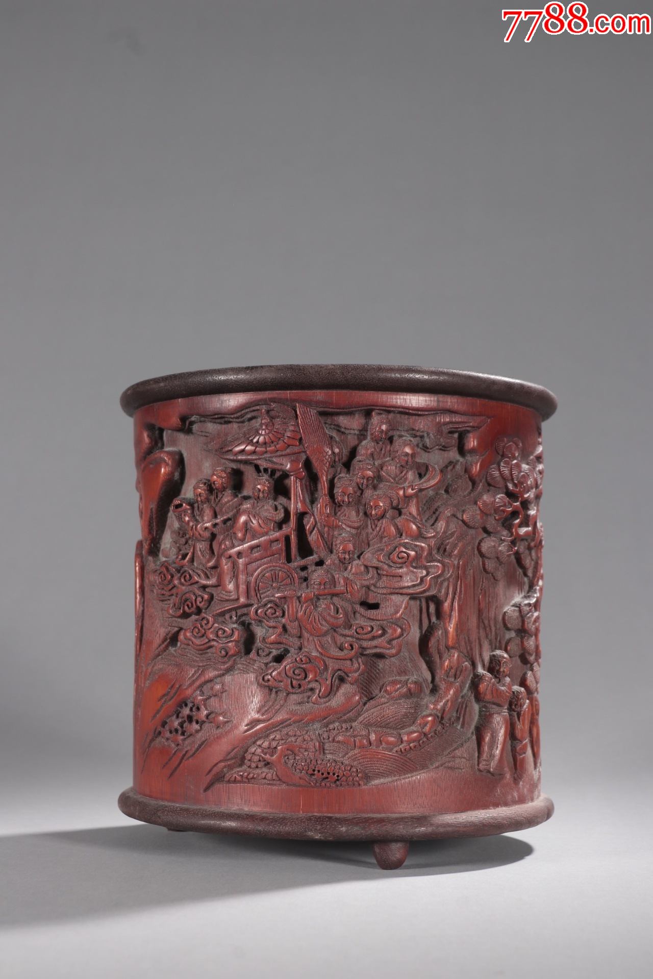 竹雕人物故事笔筒