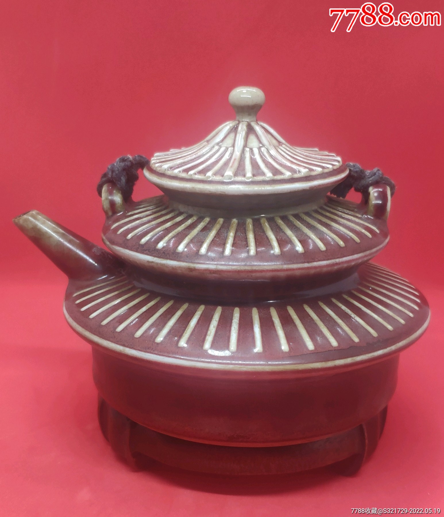 名家钧瓷珍品茶壶禹州豫鼎钧窑李亚洲大师设计烧制的北京天坛珍藏茶壶