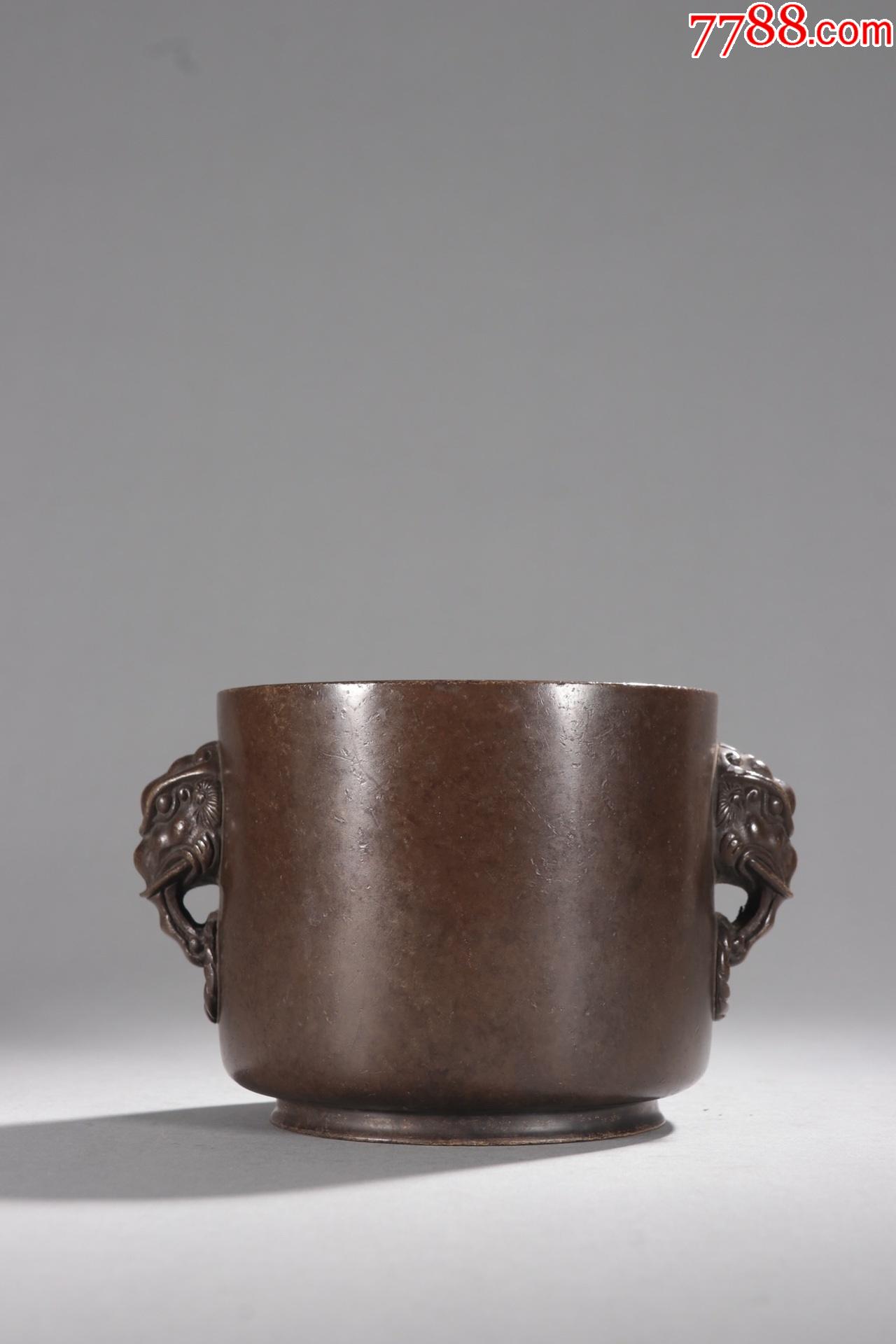 铜胎象耳筒式炉