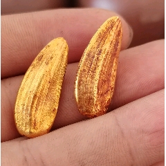 明代包金龙形耳圈一对