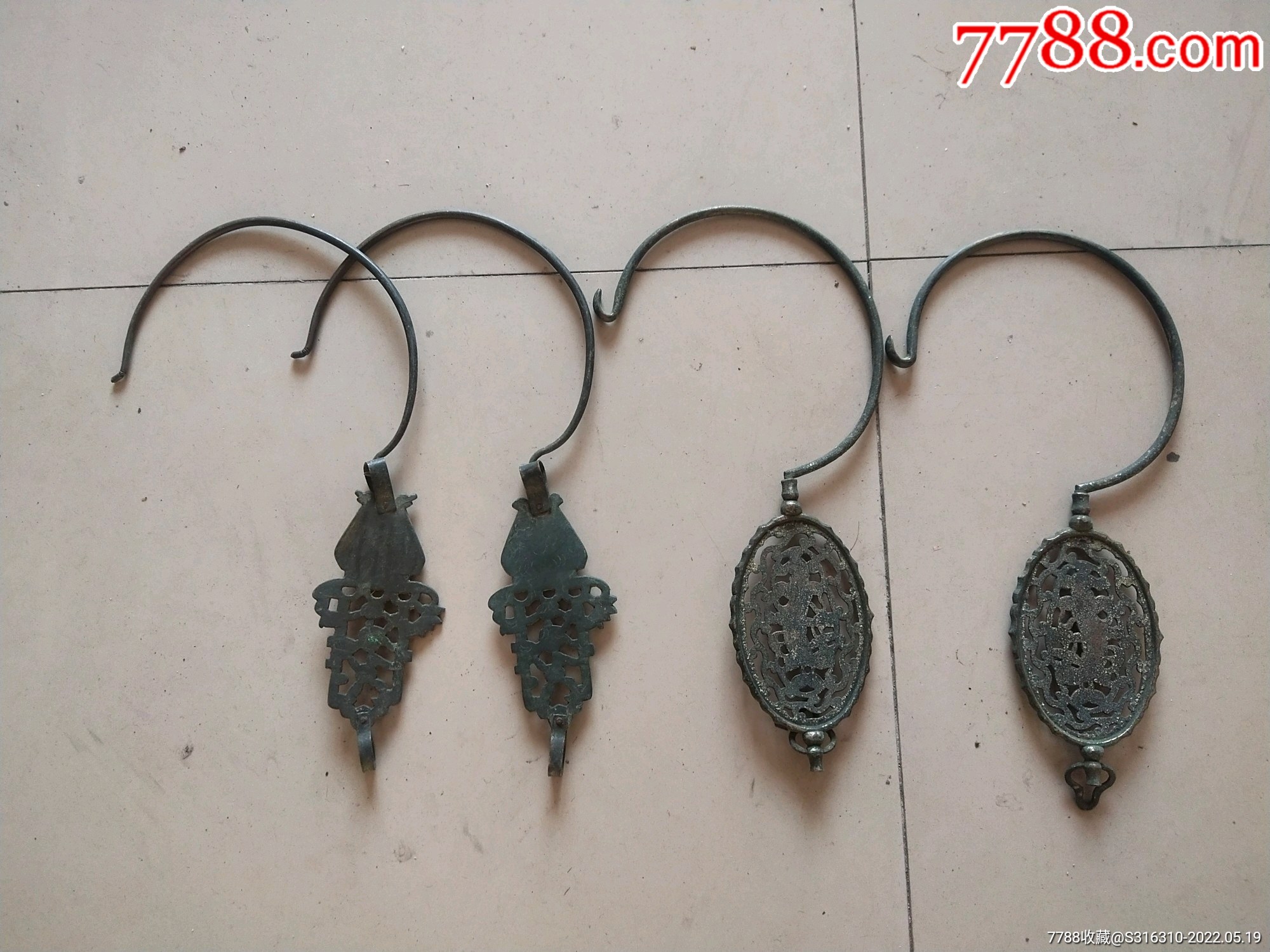 铜蚊帐钩,影视道具,使用收藏,一对,不议价_价格368元_第1张_7788商城