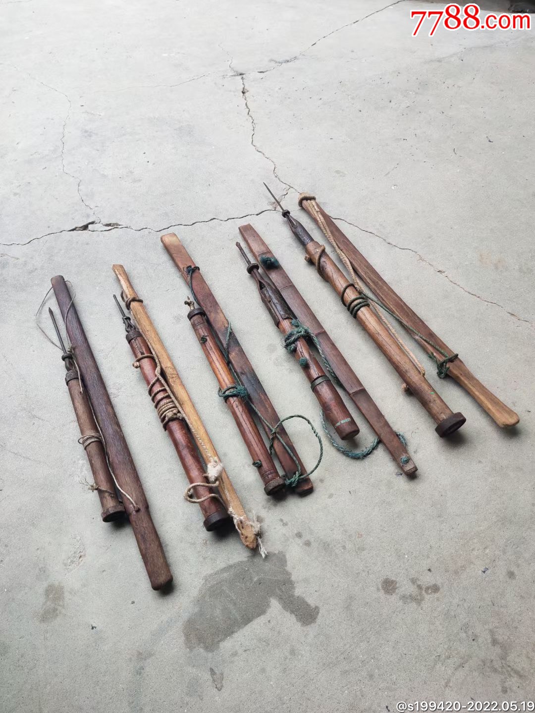 民俗精品手钻一组5个带原装拉绳正常使用展馆收藏摆放