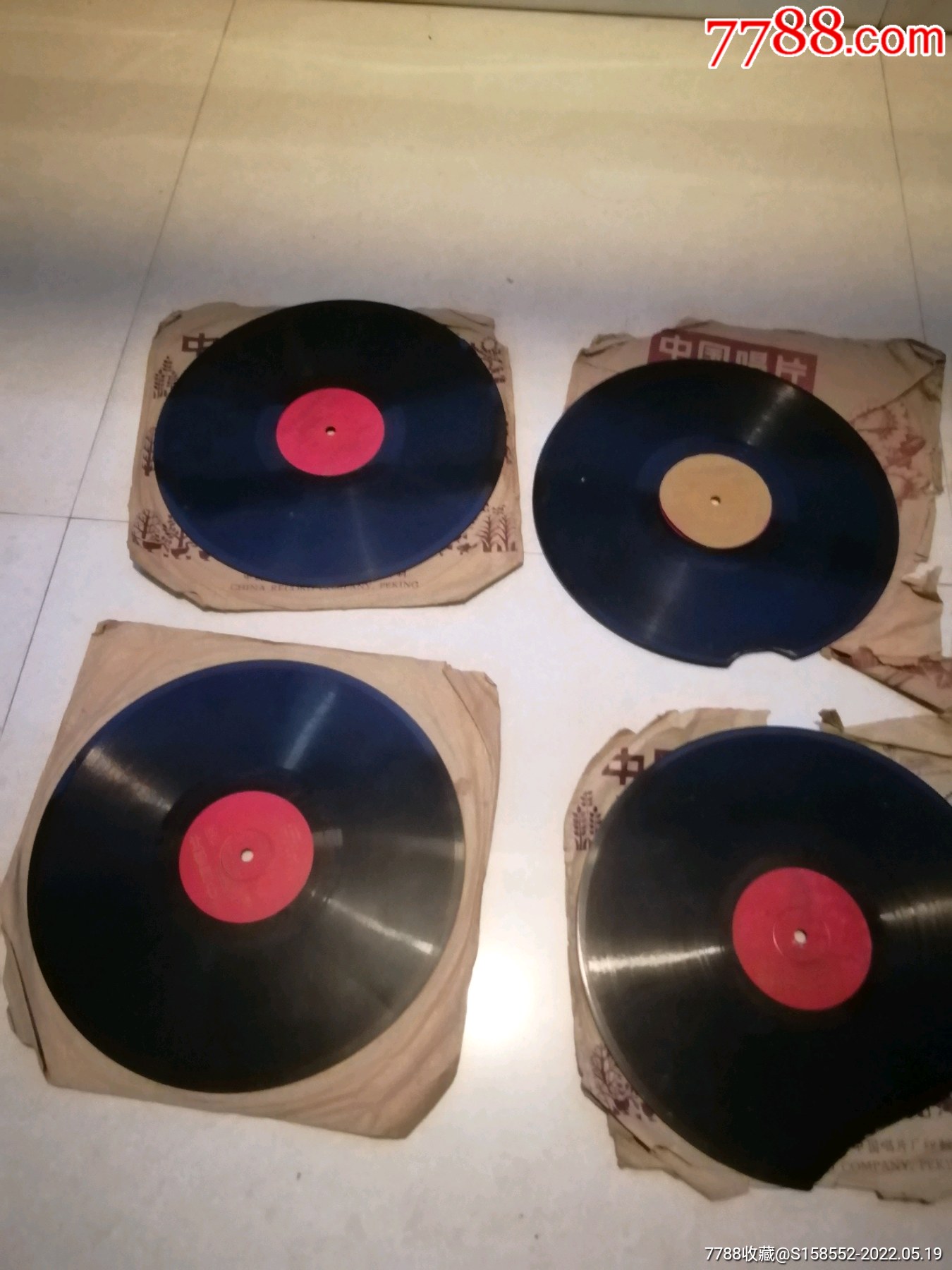60年代破损黑胶唱片4张_价格95元【古楼收藏阁】_第1张_7788收藏