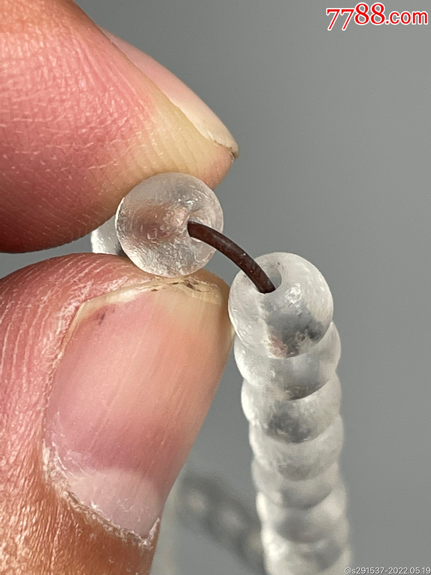 清代官造拒马河白琉璃珠108颗