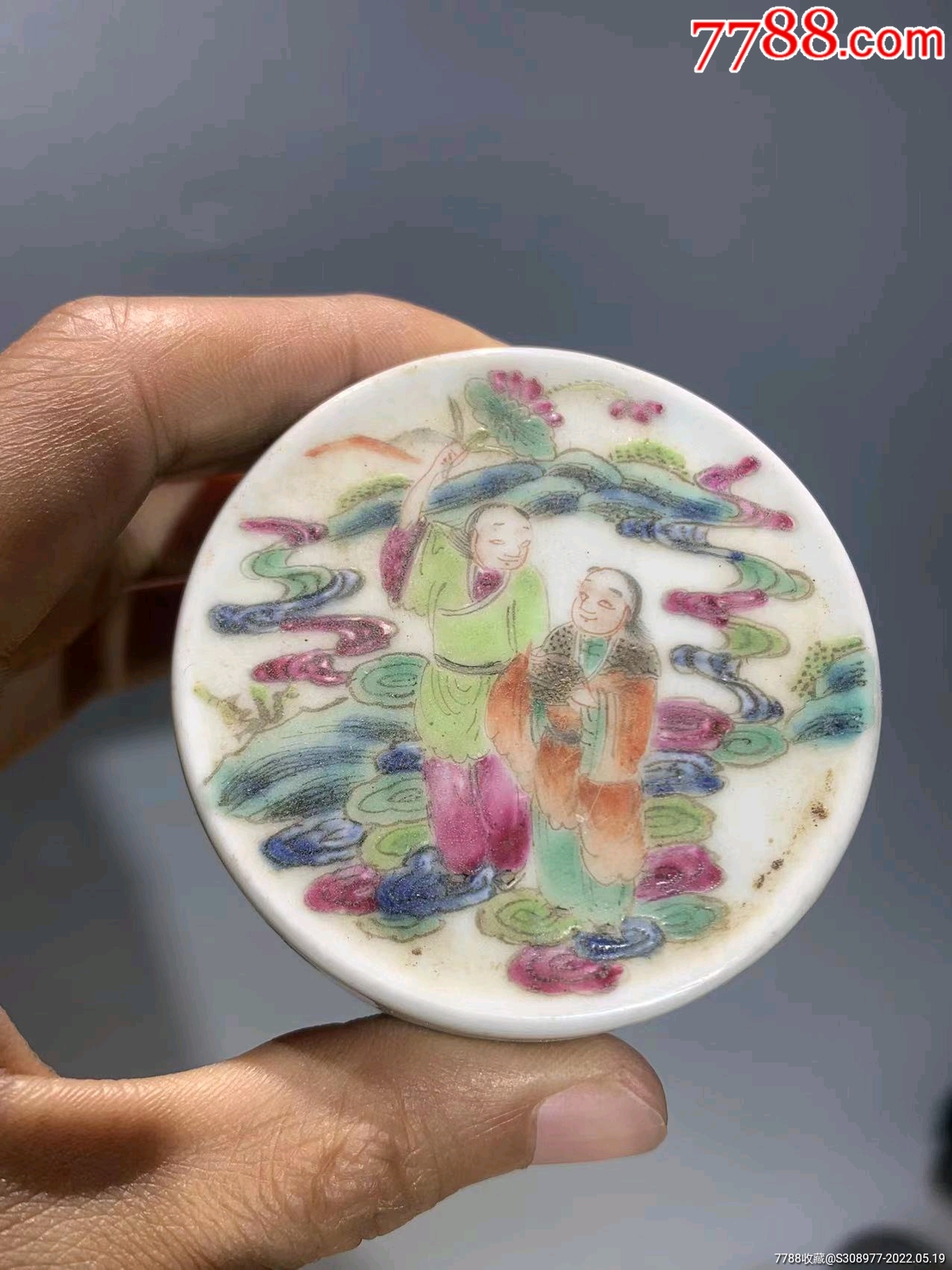 清代粉彩二仙粉盒_价格1000元_第1张_7788收藏__收藏热线