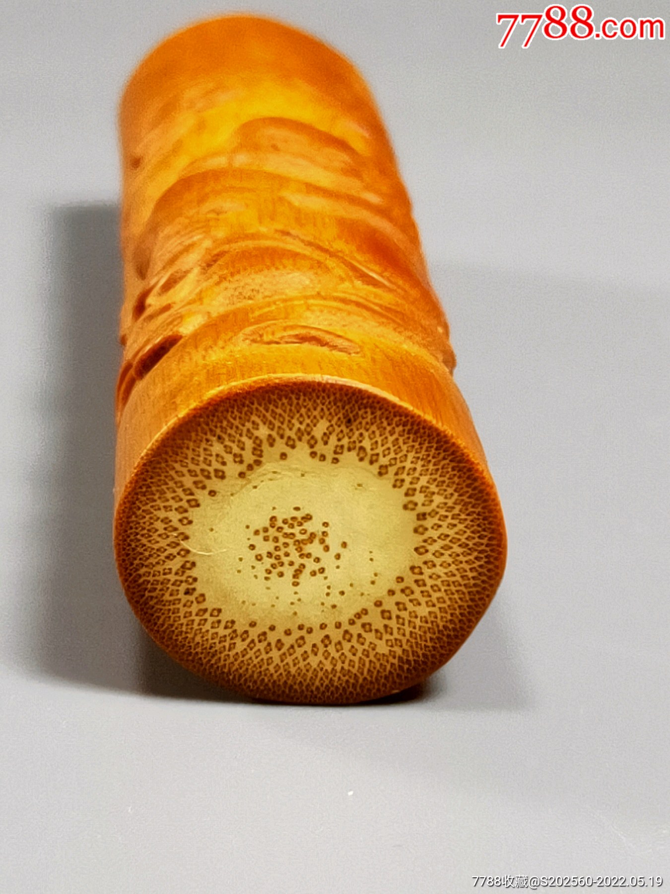 实心玉竹弥勒佛手把件36021