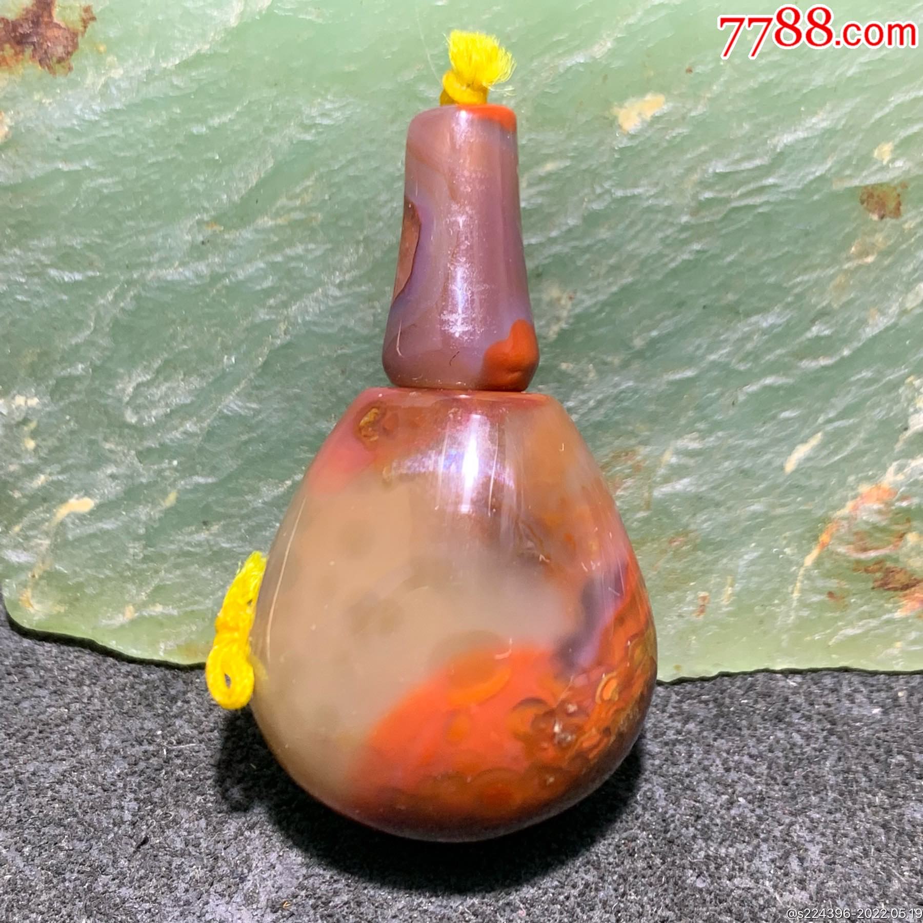 精美战国红玛瑙佛头三通一个