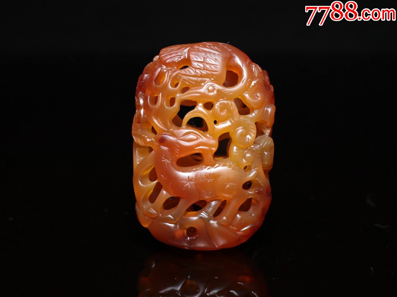 玛瑙镂空雕刻香囊挂件手把件_价格3800元_第1张_7788收藏__收藏热线