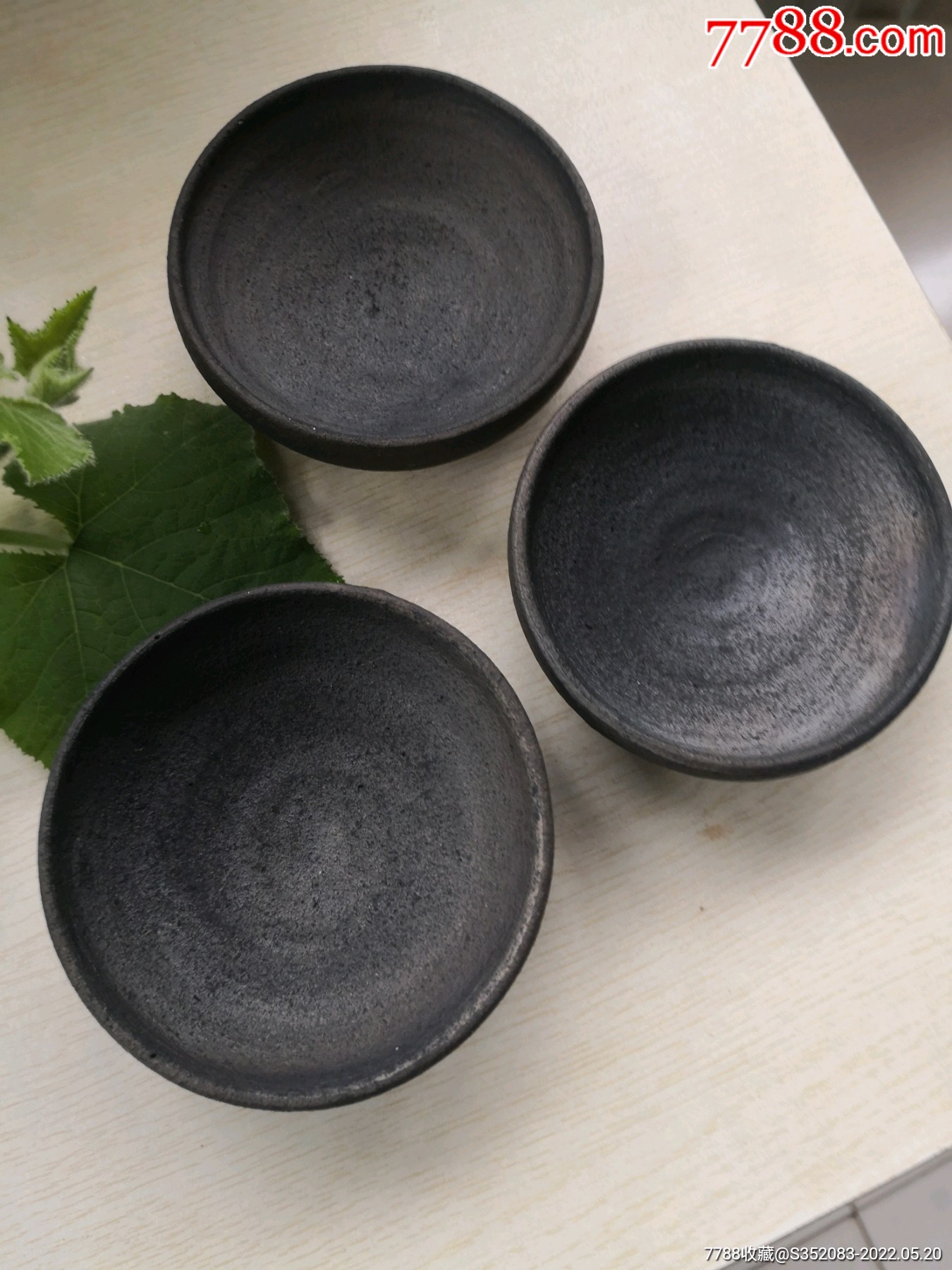 黑粗陶茶盏三只-价格:10元-se87194386-黑陶-零售-7788陶瓷