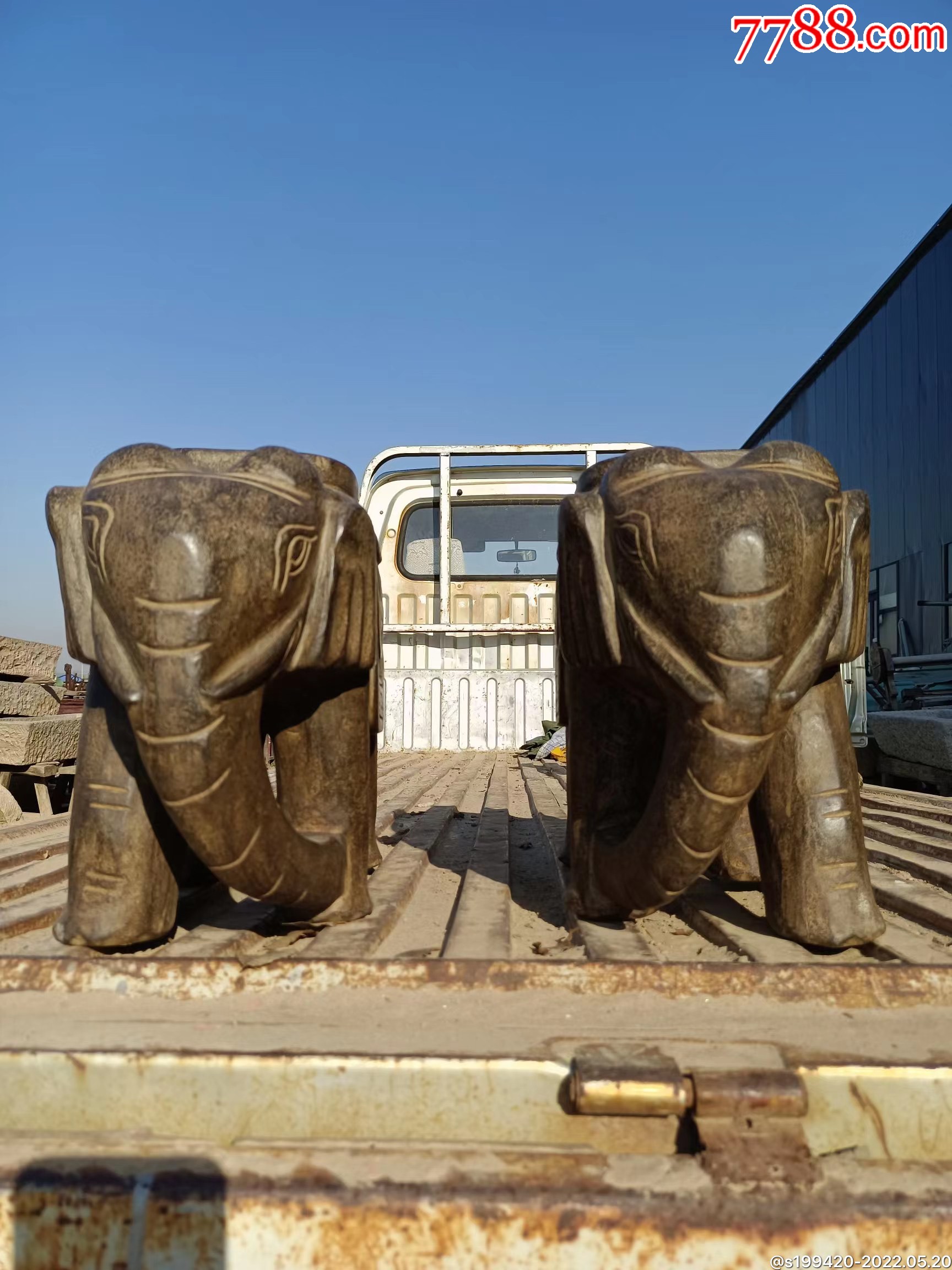 青石石象一对庭院酒店摆放寓意吉祥如意