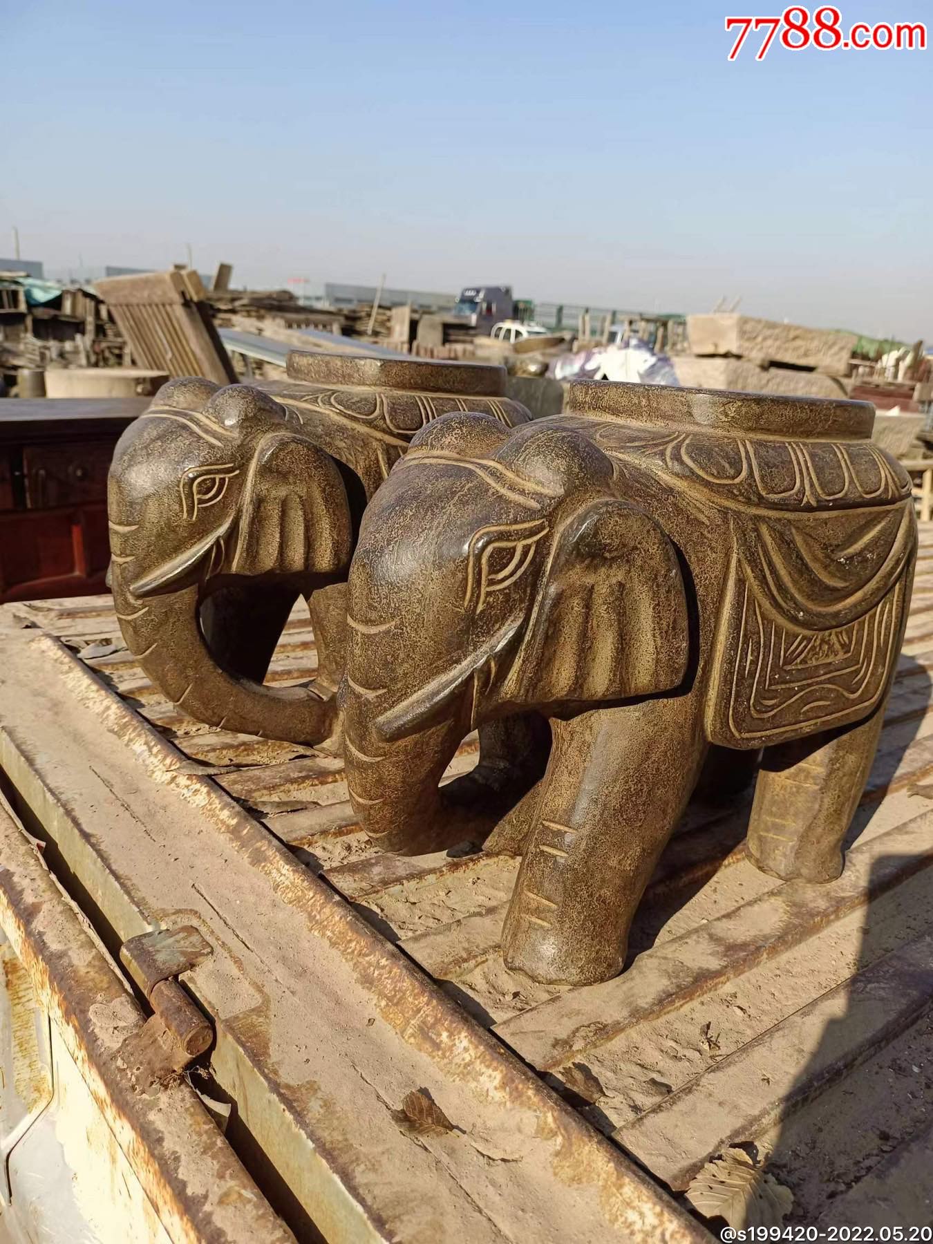 青石石象一对庭院酒店摆放寓意吉祥如意