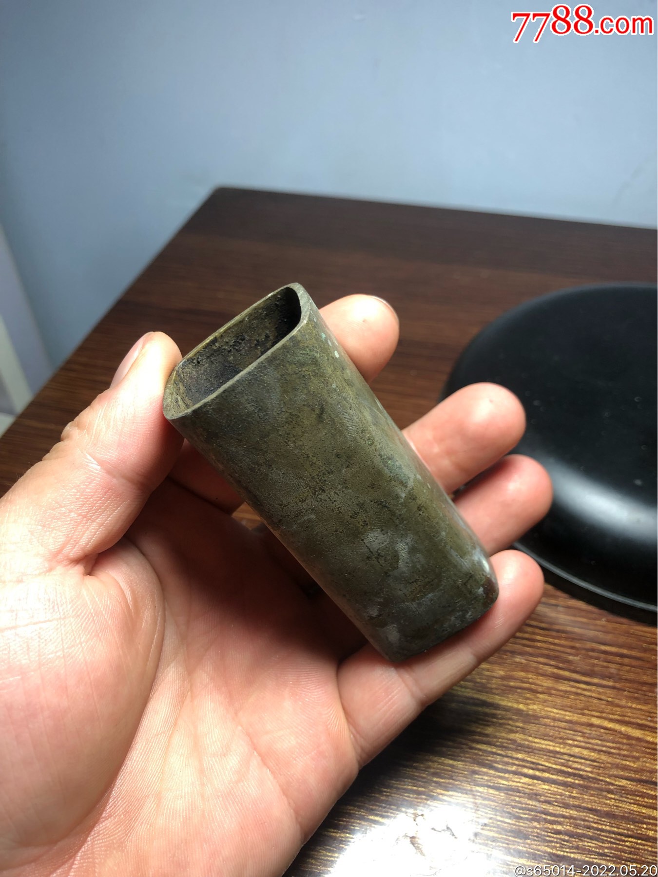 清代文房香筒白铜少见