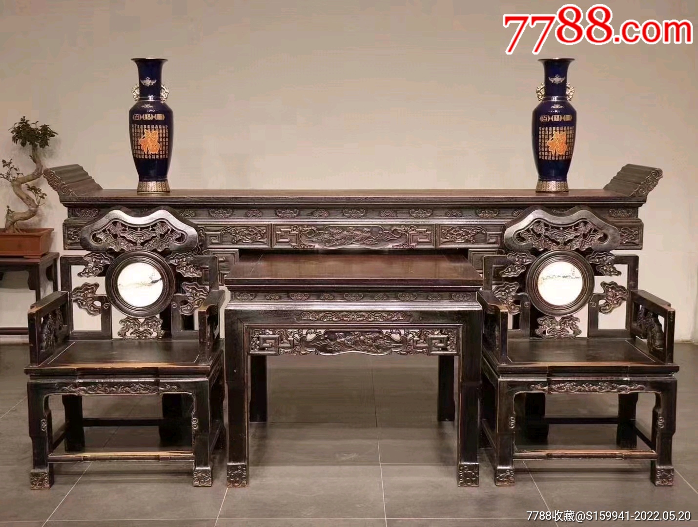 龙头中堂一套_其他木艺家具_第1张_7788奇石收藏
