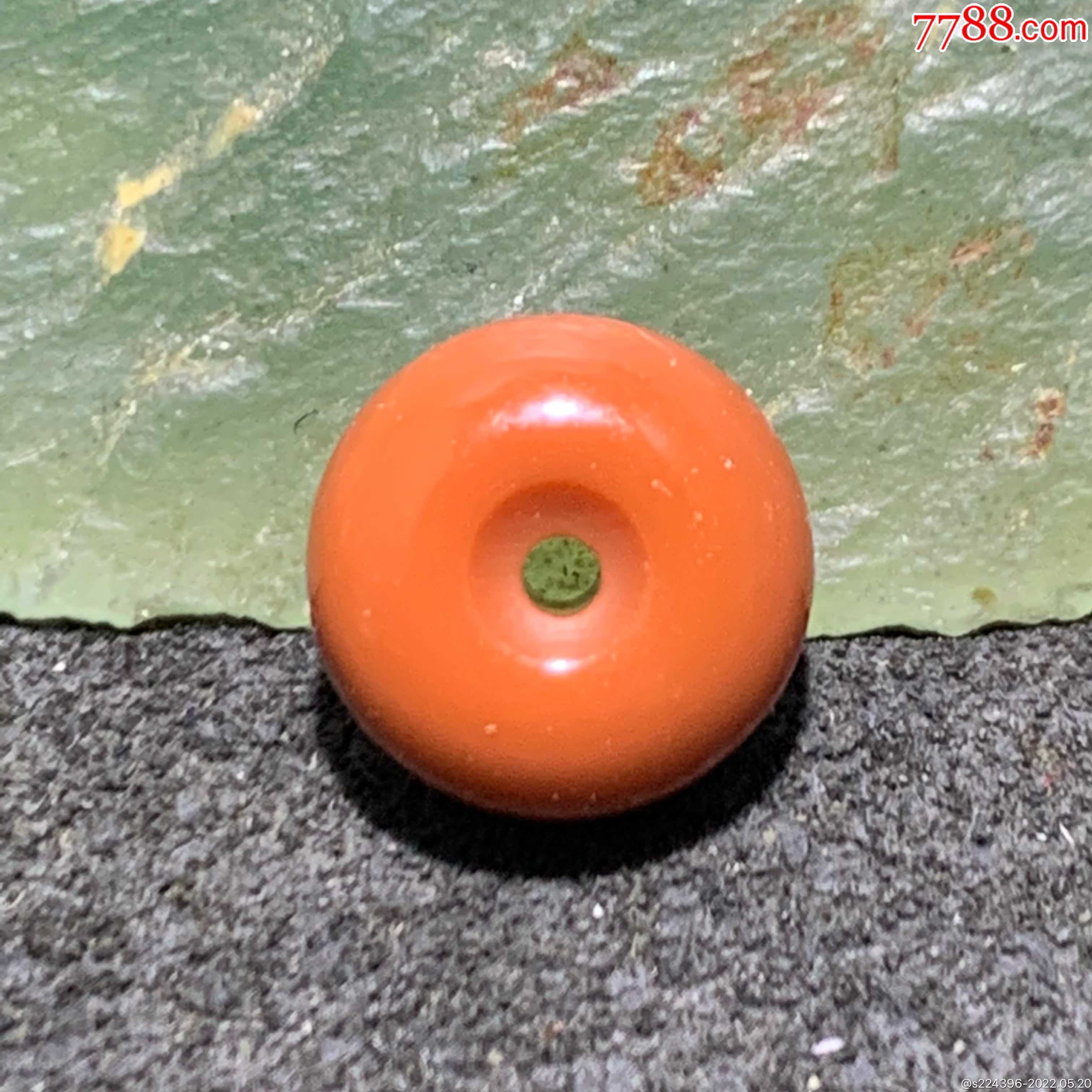 精美南红玛瑙柿子红面包圈小平安扣一个