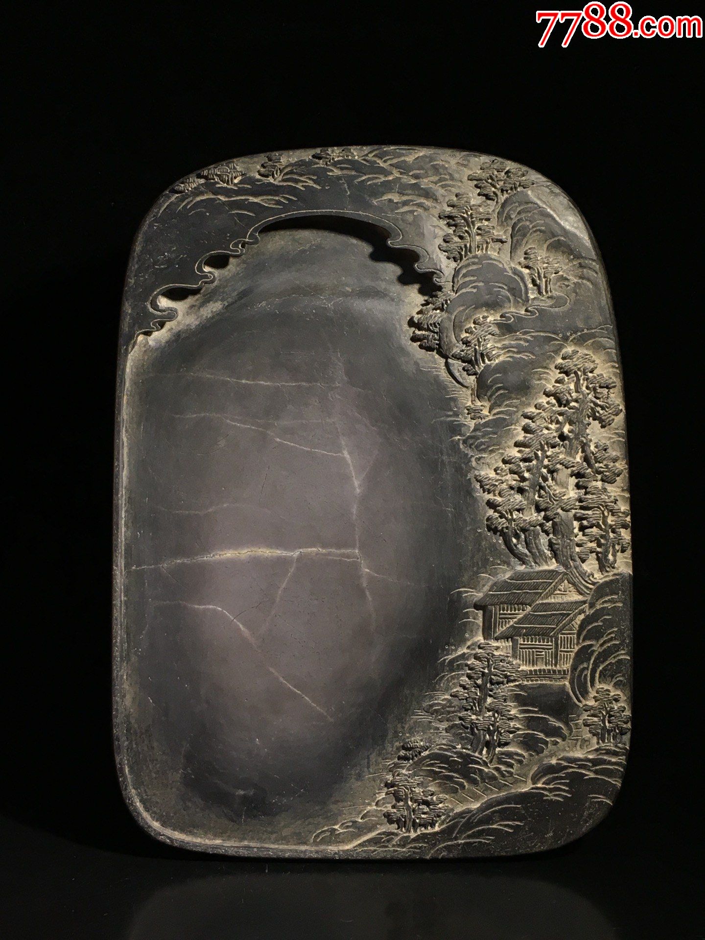 老坑冰纹端砚湖光山色