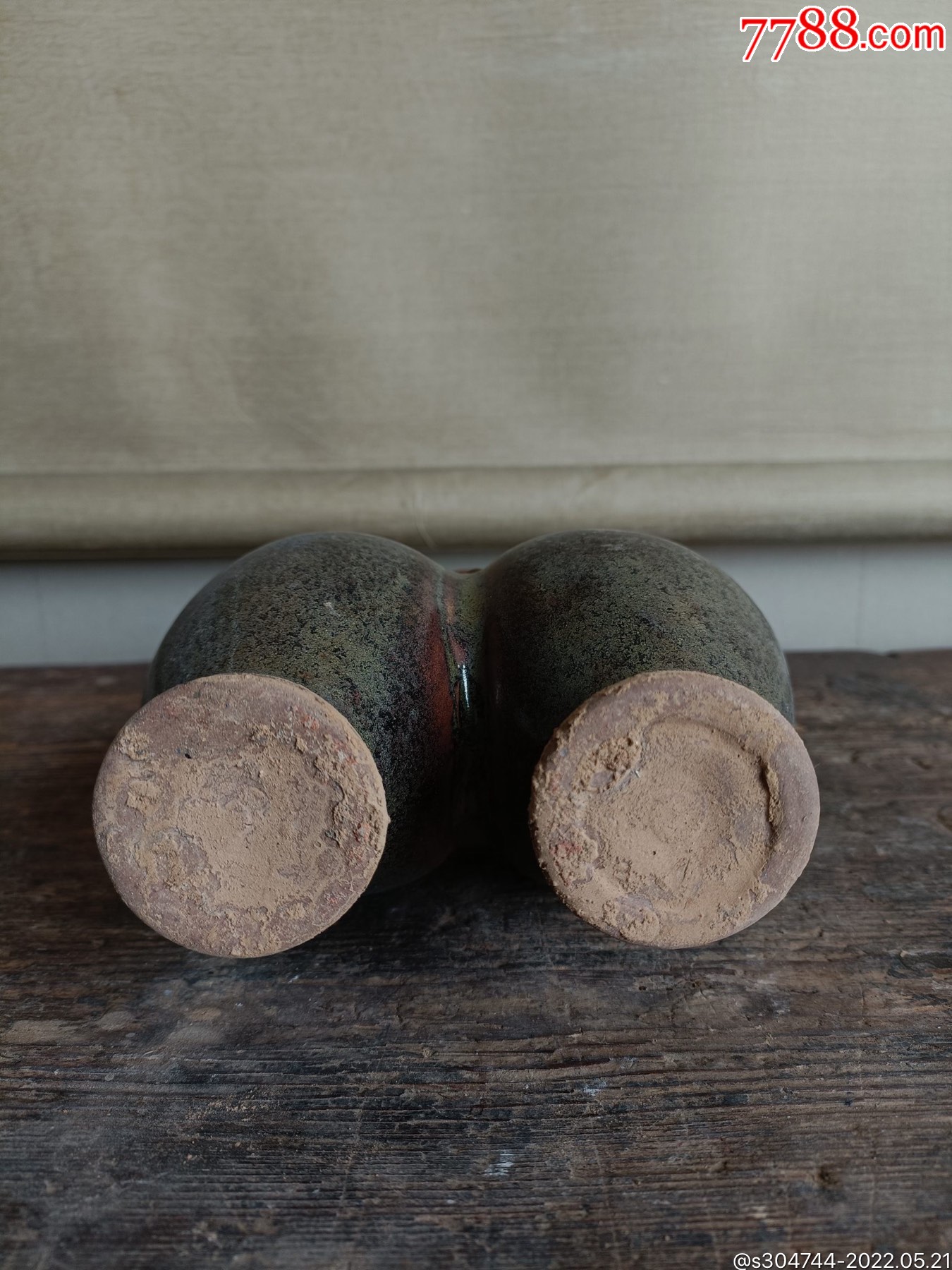 老窑黑釉双耳瓶-价格:300元-se87212075-黑陶-零售-7788木艺