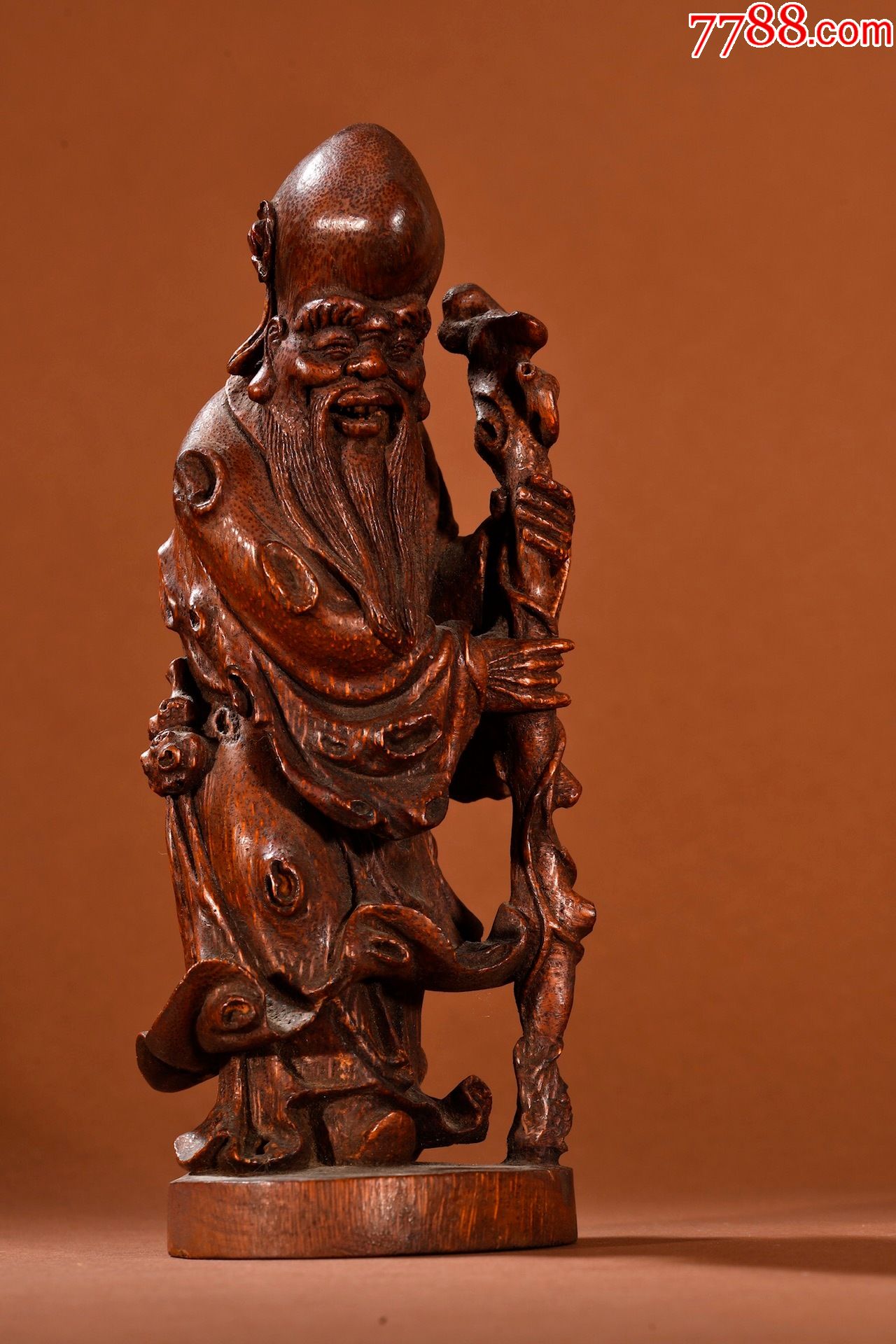 老竹雕寿仙翁摆件