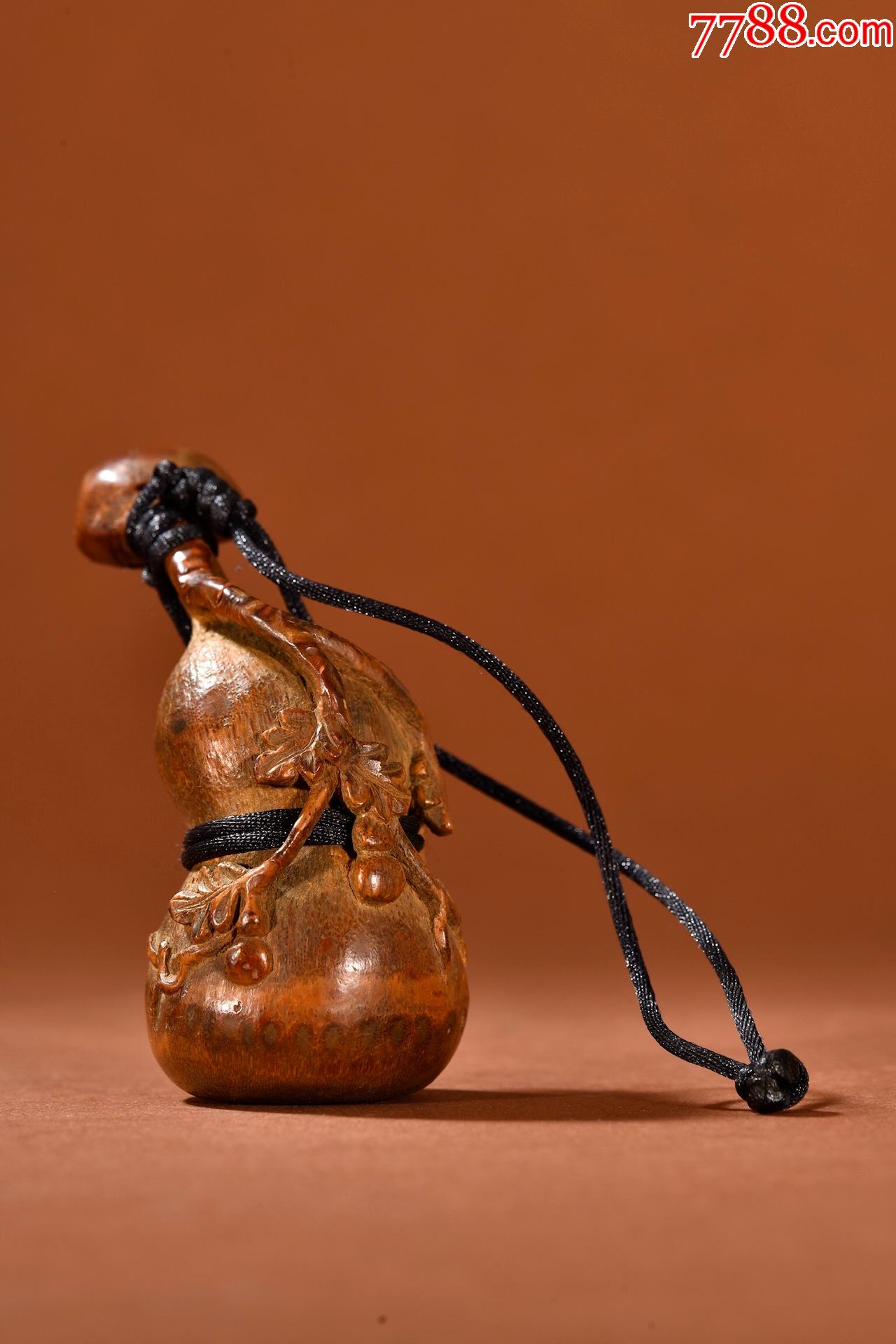 老竹雕多子多福葫芦形