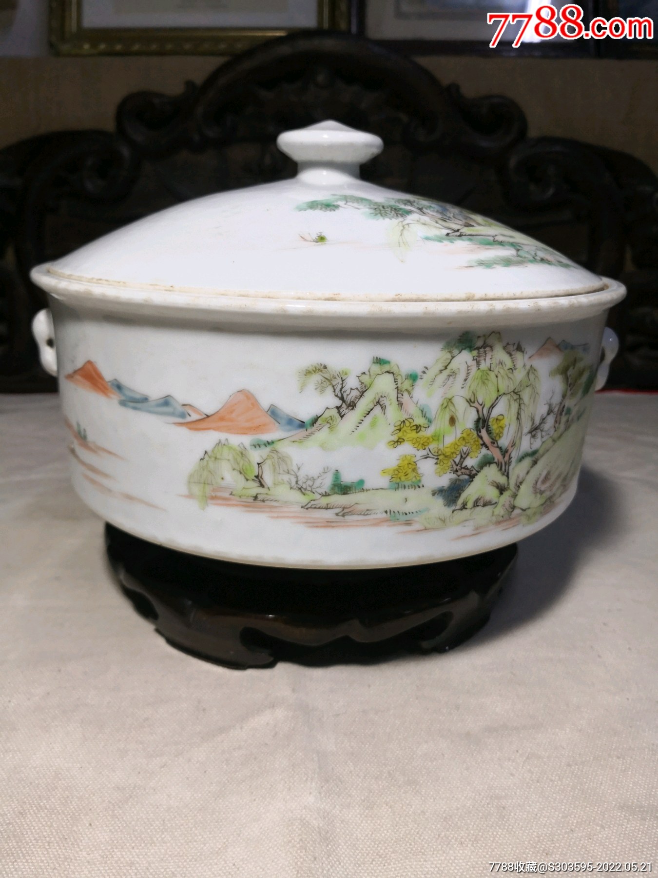 民国名家余竹青浅绛彩一品锅