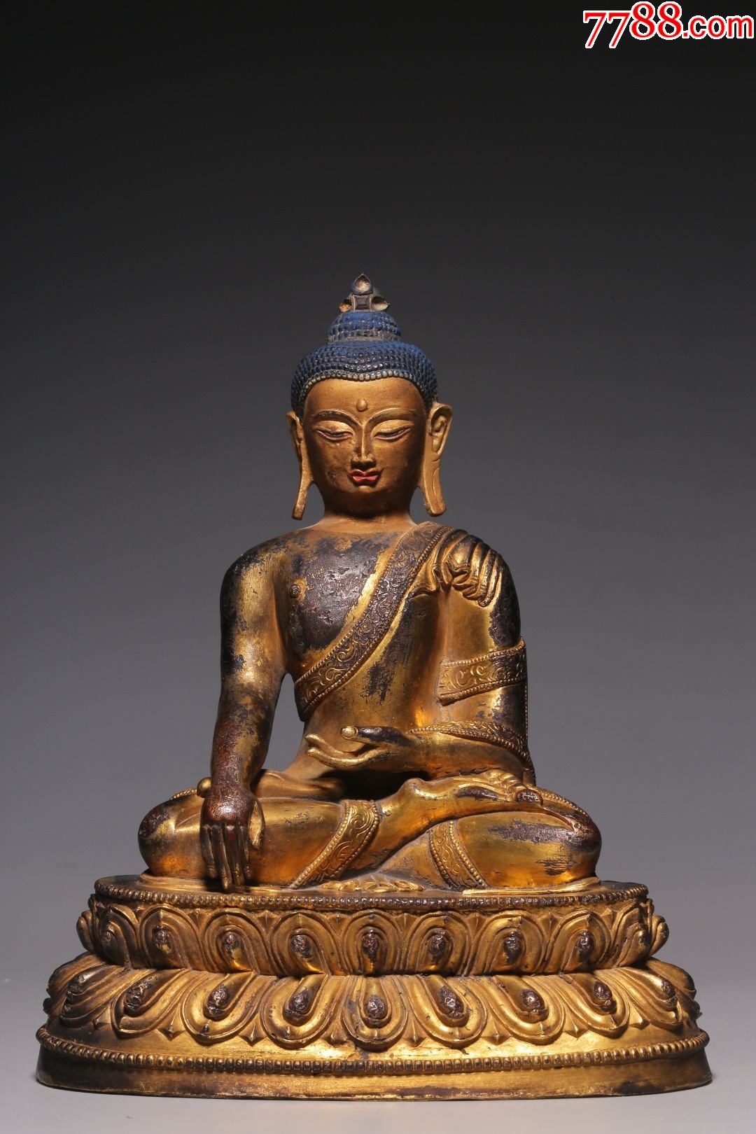 铜鎏金释迦牟尼坐像._价格18000元_第1张_7788收藏__收藏热线