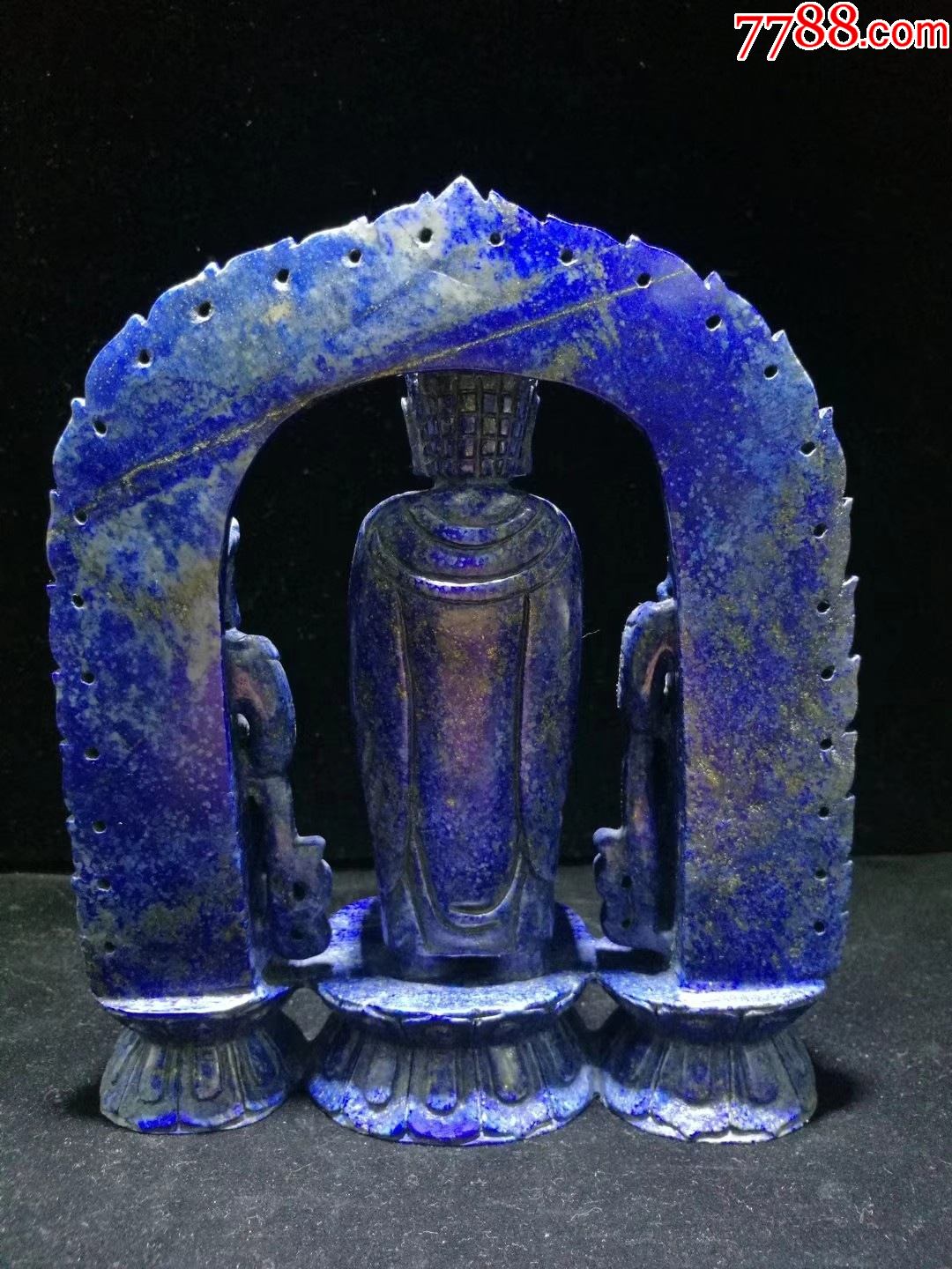 青金石一佛两菩萨摆件