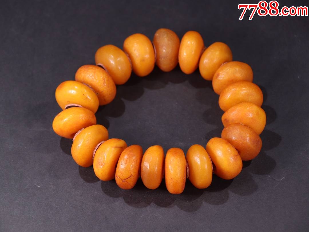 回流精品藏传老蜡算盘珠手串,_蜜蜡_第2张_7788画册网
