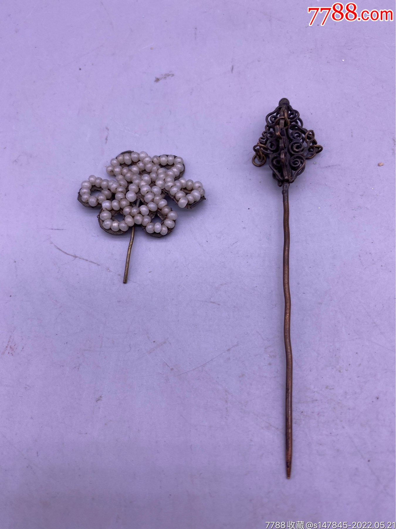 琉璃珠花簪子九连环簪子尺寸分别410厘米品相如图150包快递