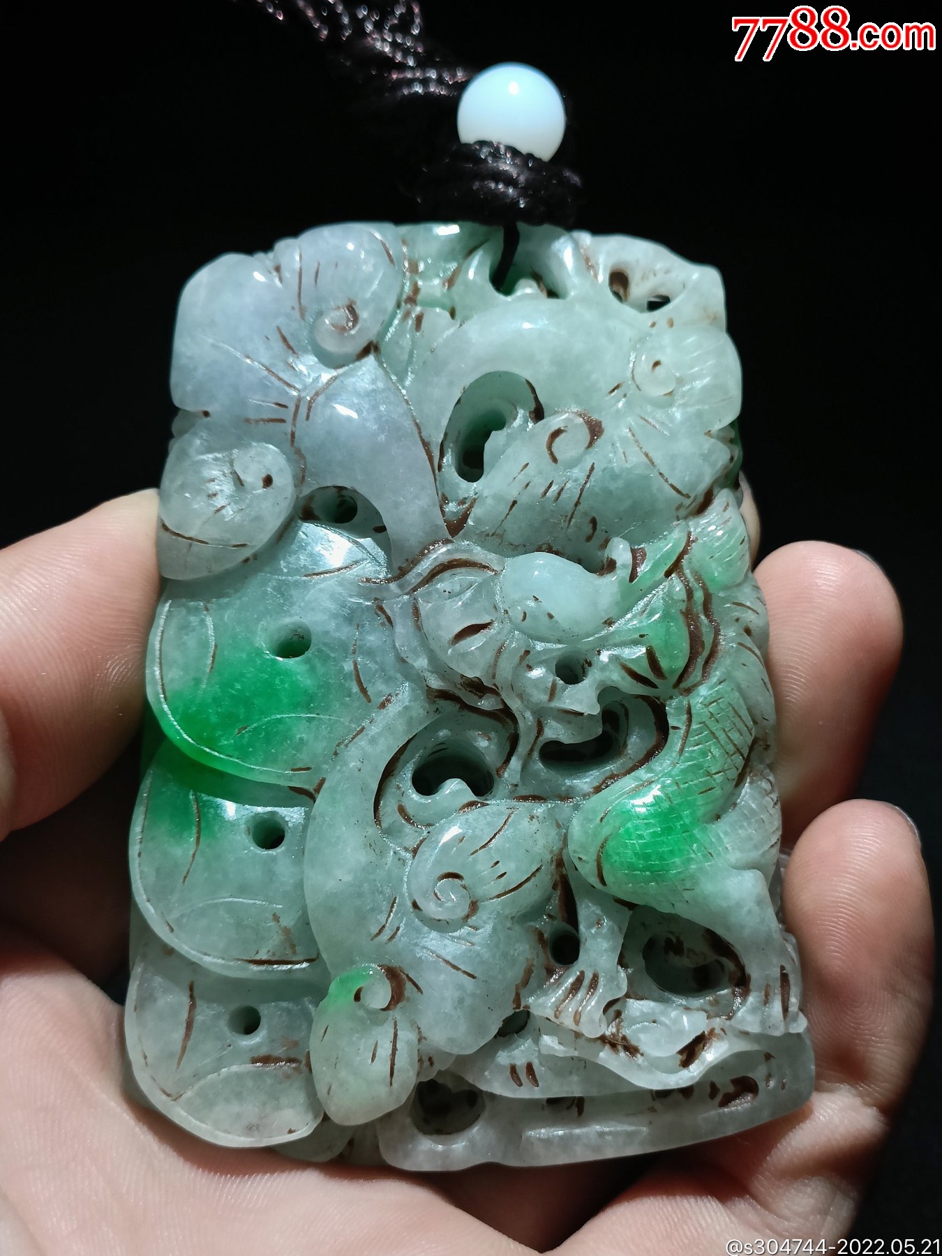 老翡翠挂件包浆醇厚