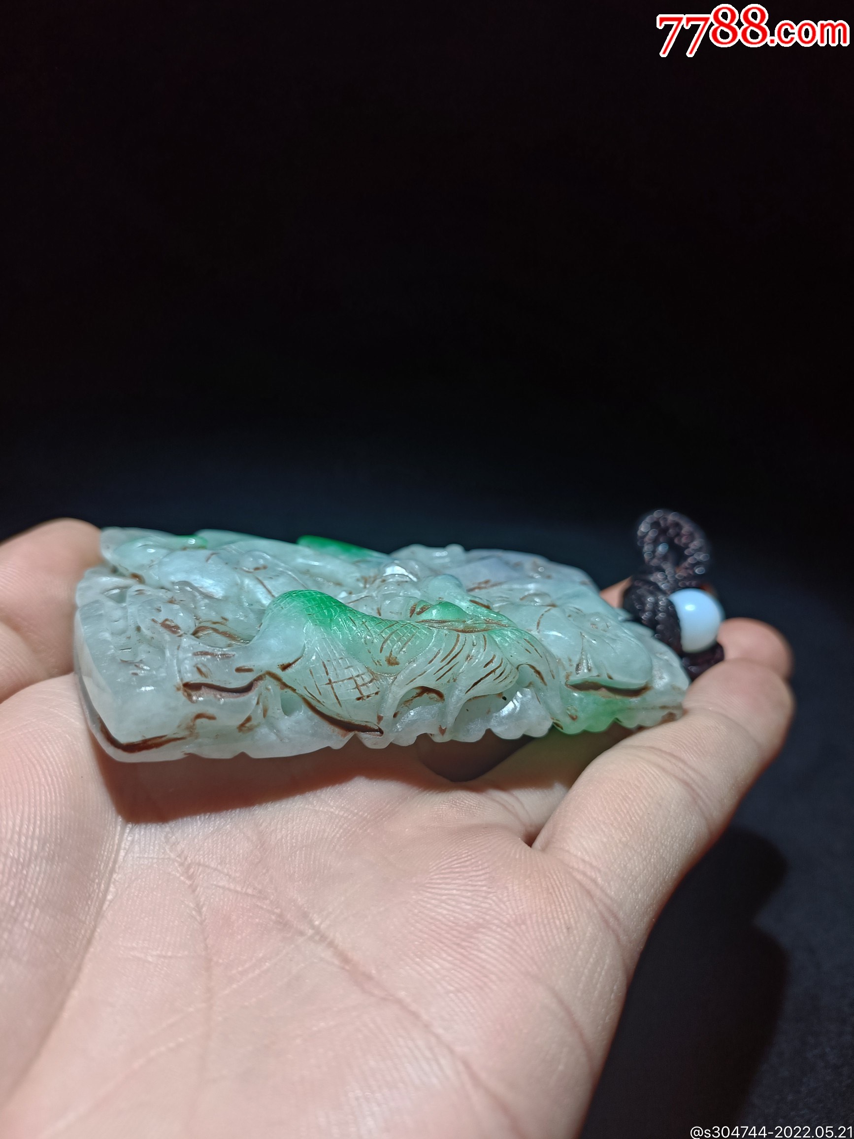 老翡翠挂件包浆醇厚