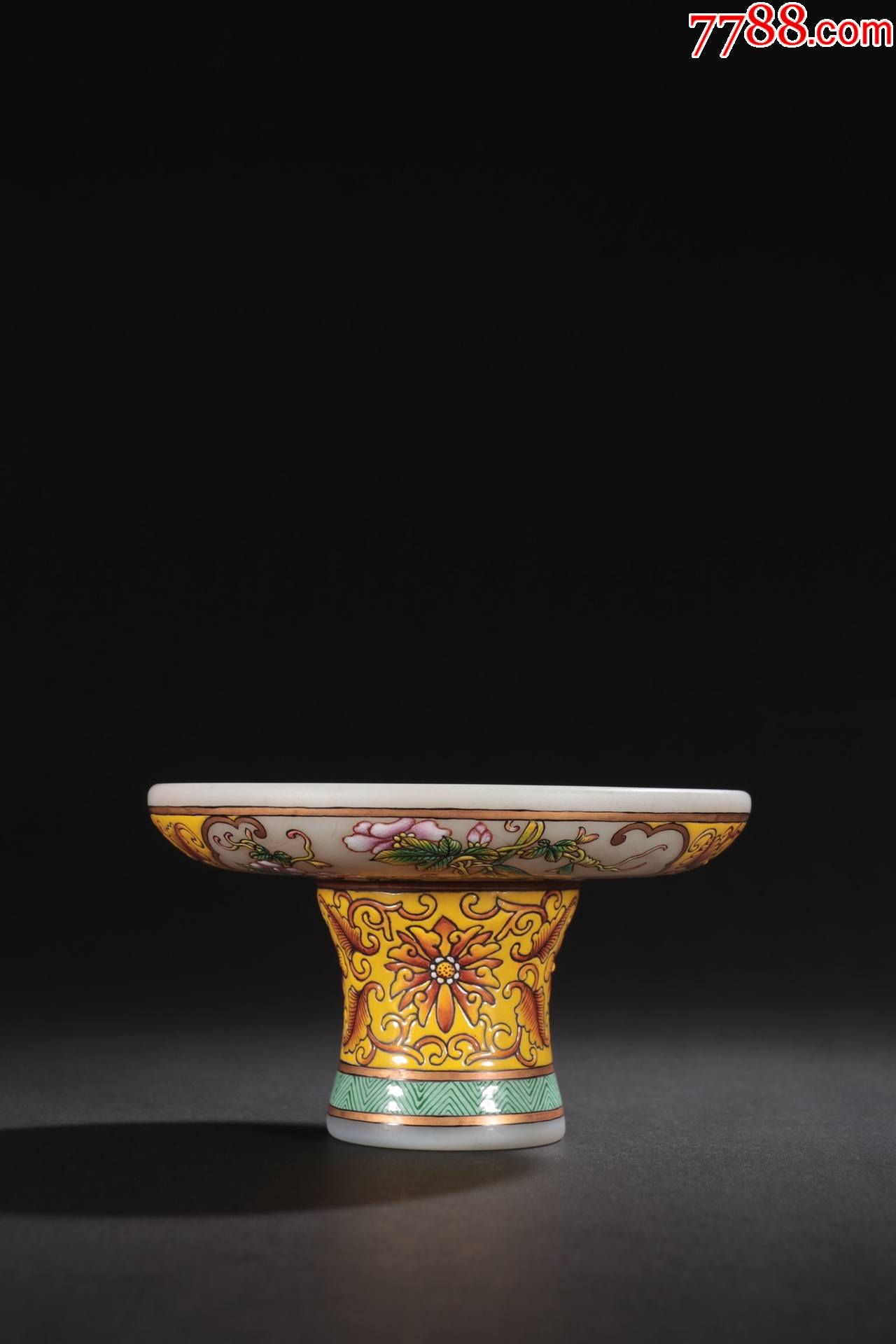 花卉图高足盘规格高6cm直径109cm重337g