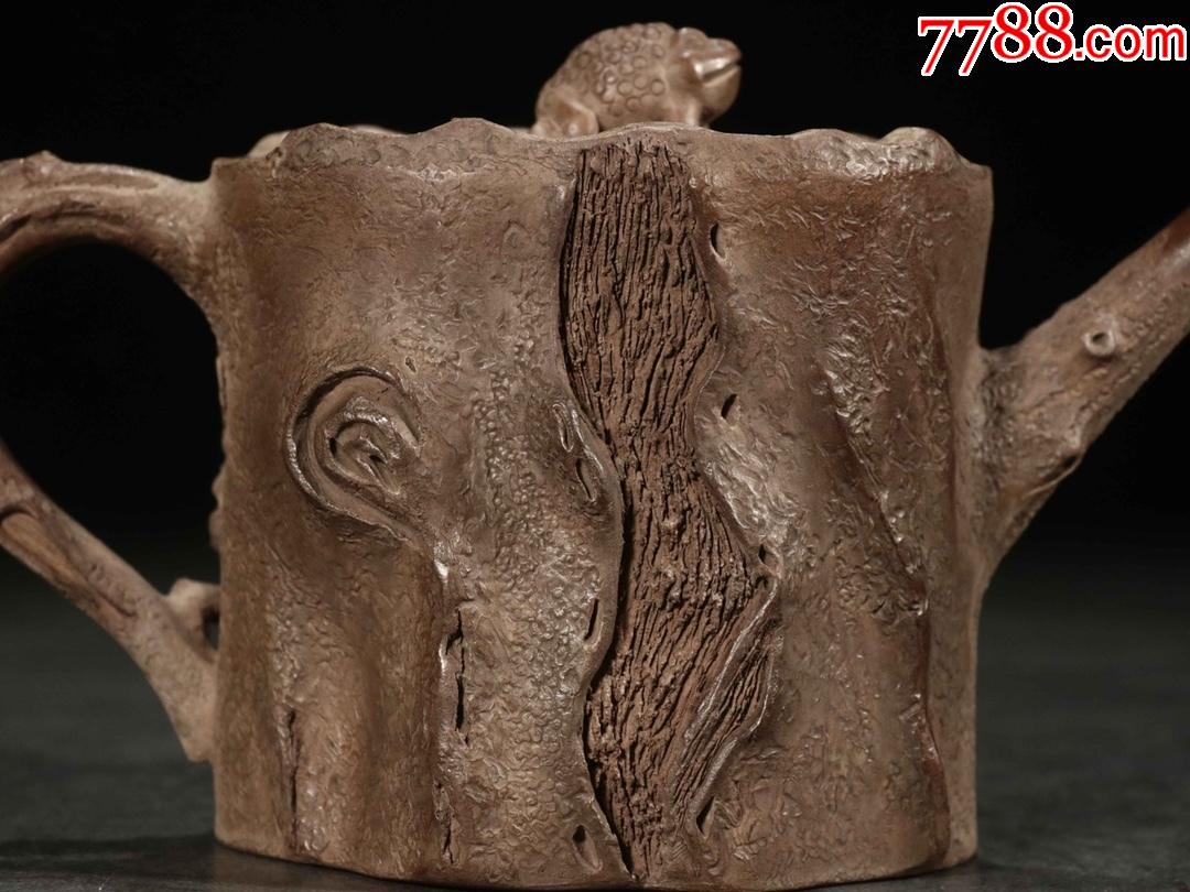 紫砂青蛙钮树桩壶蒋氏燕亭