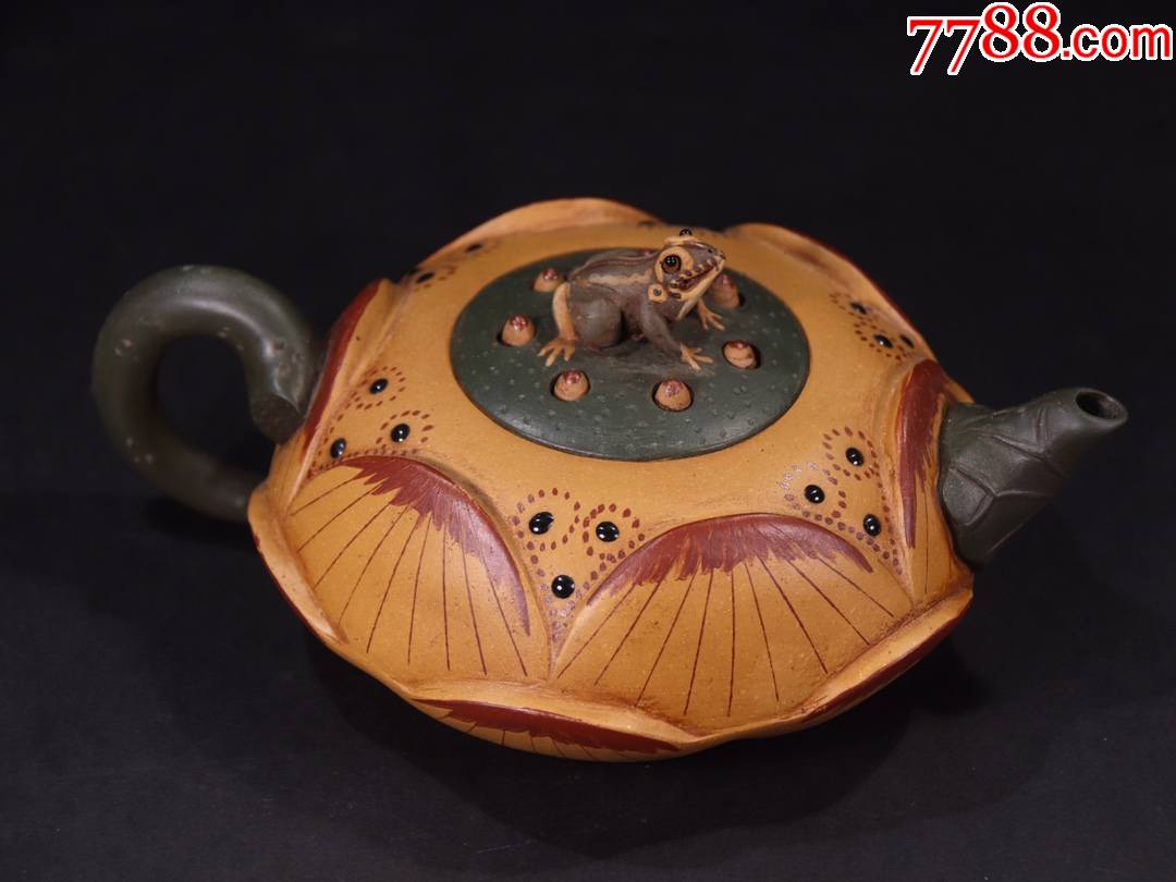 紫砂青蛙莲子精品小茶壶
