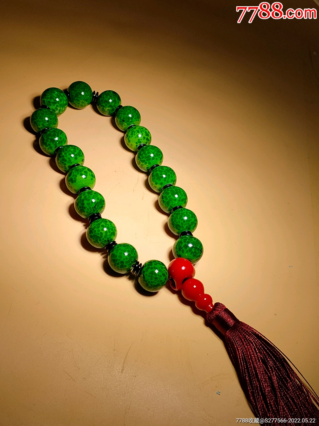 创汇时期的老琉璃佛珠手持串