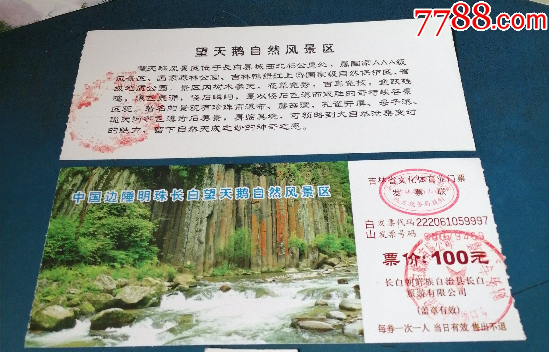 中国边陲明珠长白山望天鹅自然风景区100元的