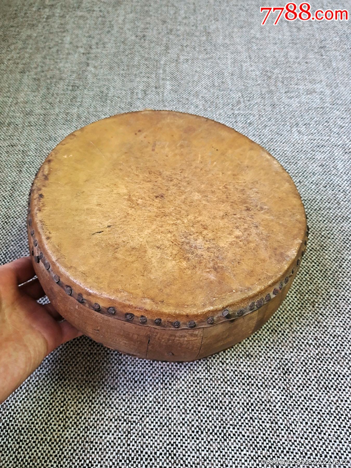 民国双面牛皮鼓一个