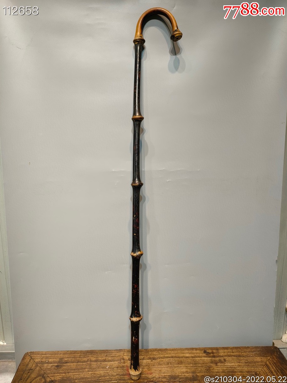 清代竹子大漆文明棍全品包老正常使用